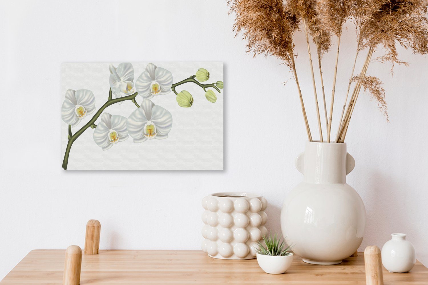 OneMillionCanvasses® Wandbild 30x20 (1 cm St), weißen Leinwandbilder, Leinwandbild Illustration Wanddeko, einer Eine Aufhängefertig, Orchidee,