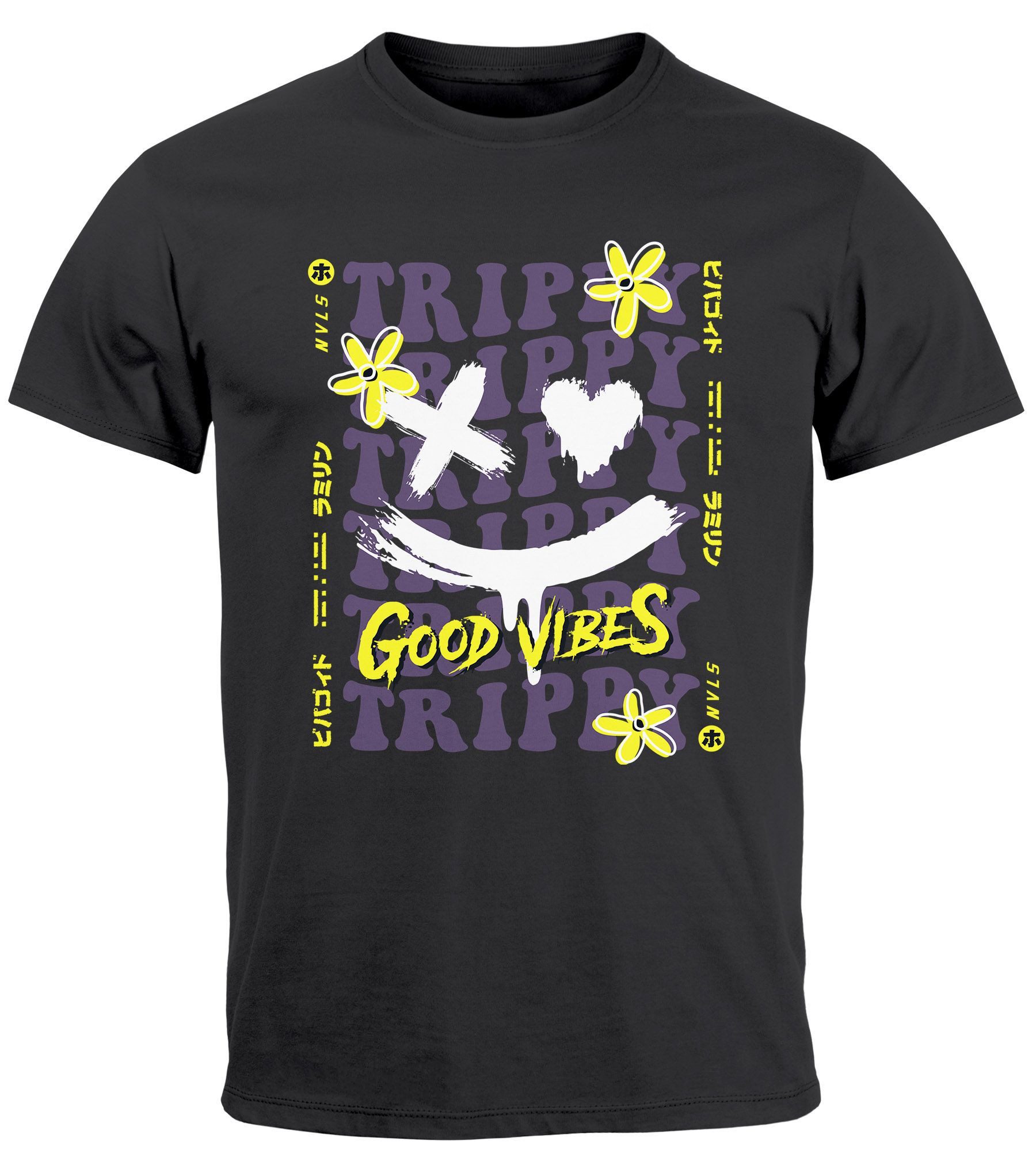 Neverless Print-Shirt Herren T-Shirt Drip Face günstig online kaufen