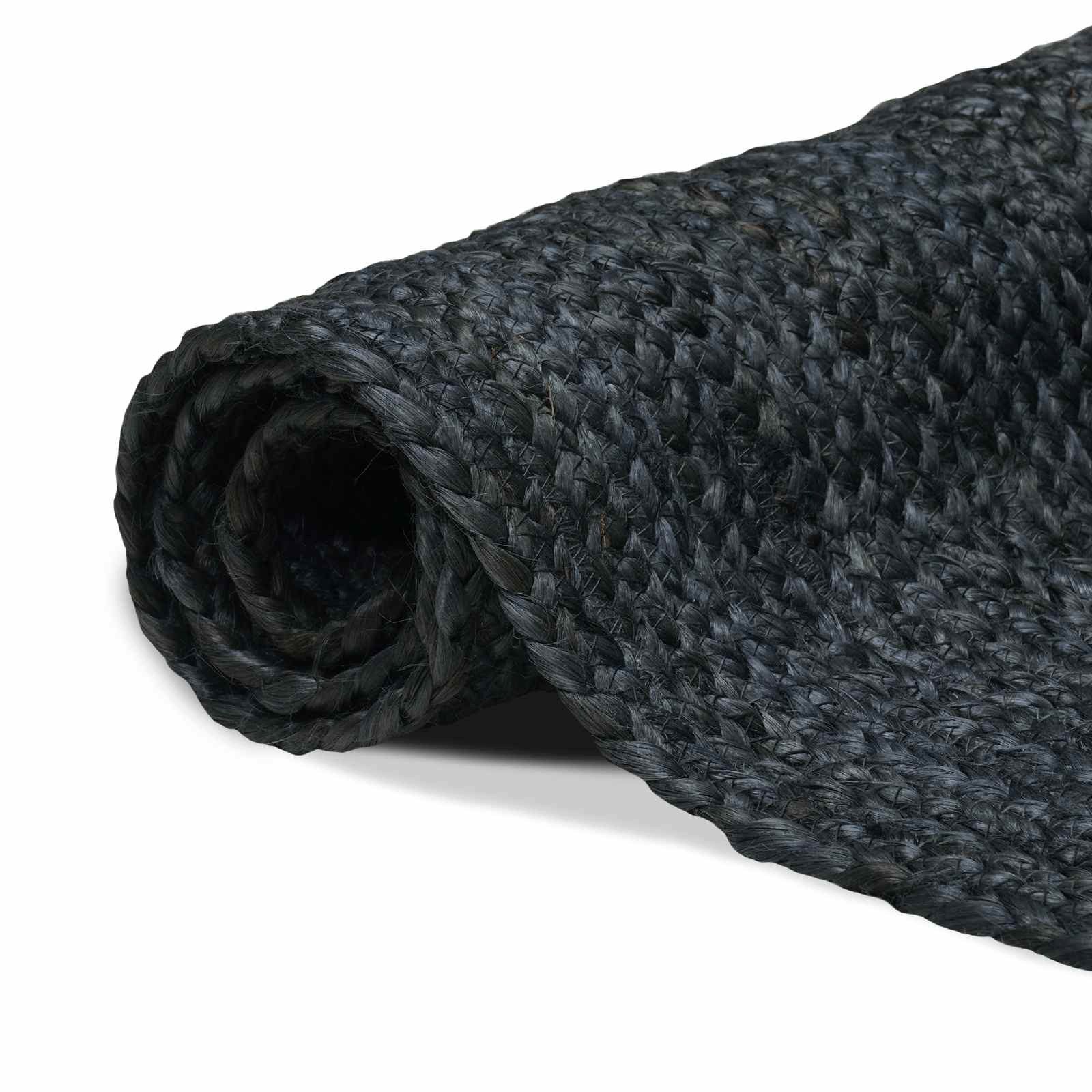 vidaXL Teppich Bereichsteppich Dunkelgrau 300 x 300 cm Jute, Quadratisch