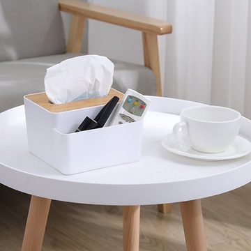 Juoungle Papiertuchbox 1 Stück Multifunktionale Taschentuchbox mit Bambus Deckel Abdeckung