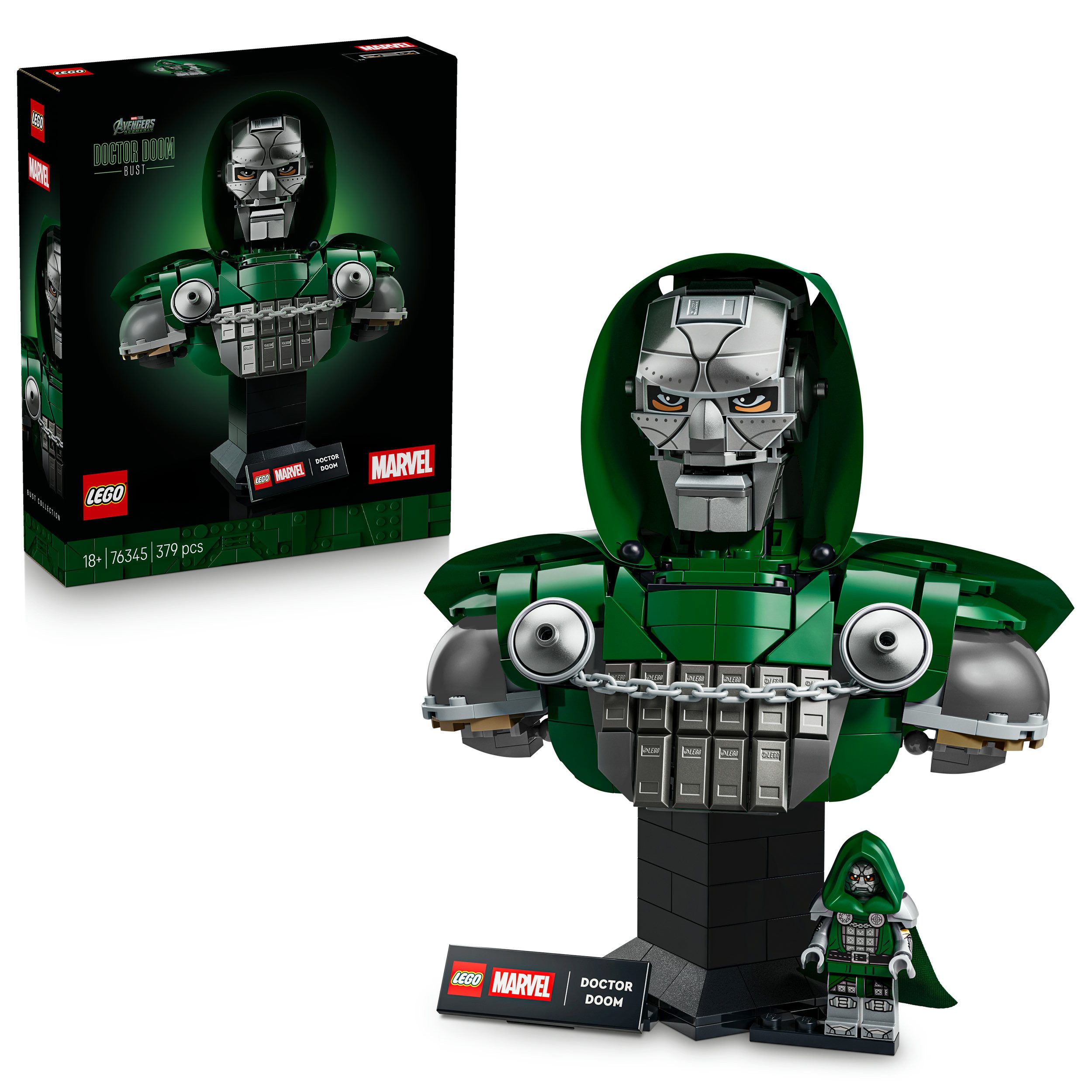 LEGO® Doctor Doom Büste (76345), LEGO Super Heroes Konstruktionsspielsteine, (379 St), Made in Europe