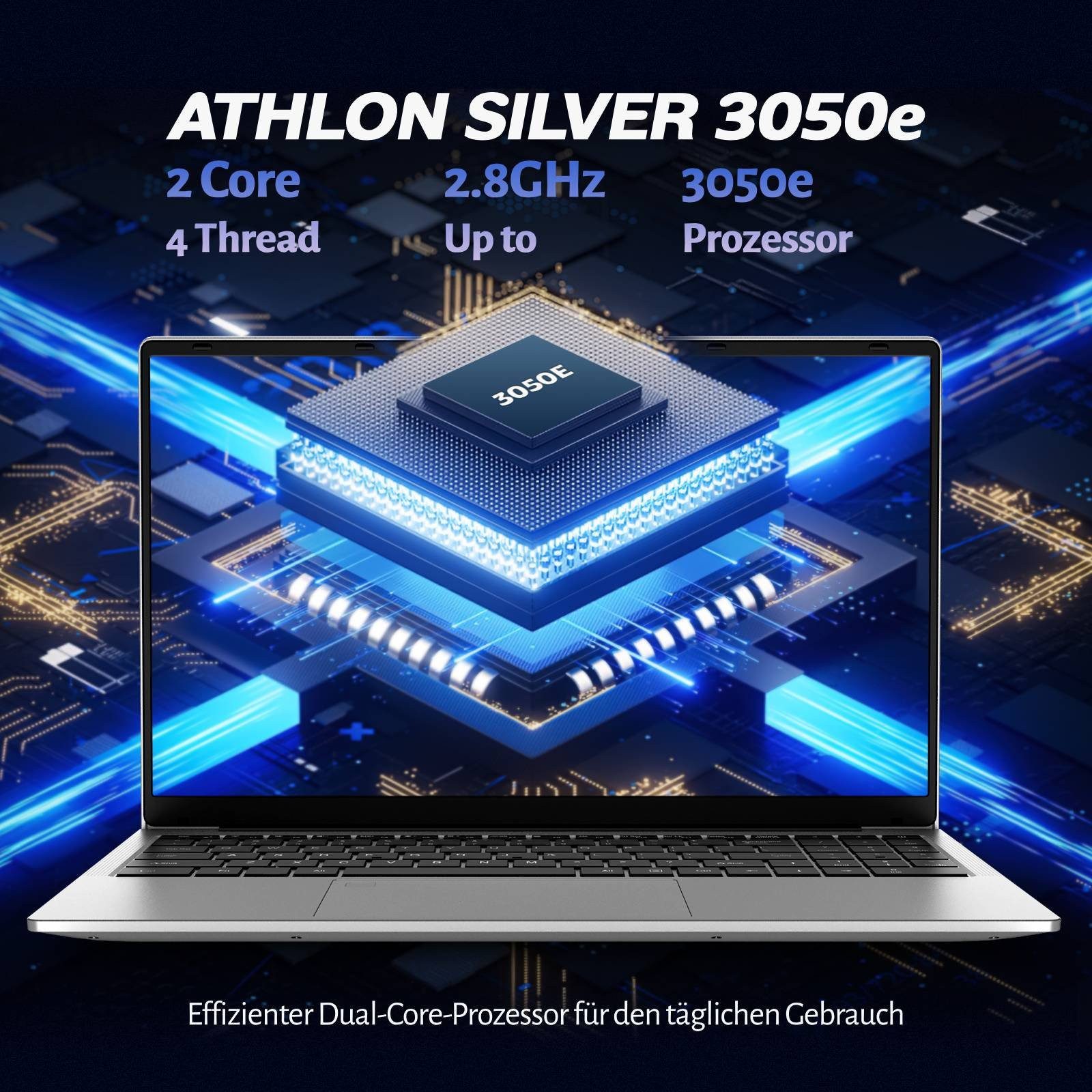 Auusda T156A Rosa/Silber Laptop, 15.6 Zoll, 3050e Prozessor, 512TB NVMe SSD Notebook (Core 3050E, 8 GB, 512 GB SSD, mit beleuchtete Tastatur und integrierter Privacy-Kamera)