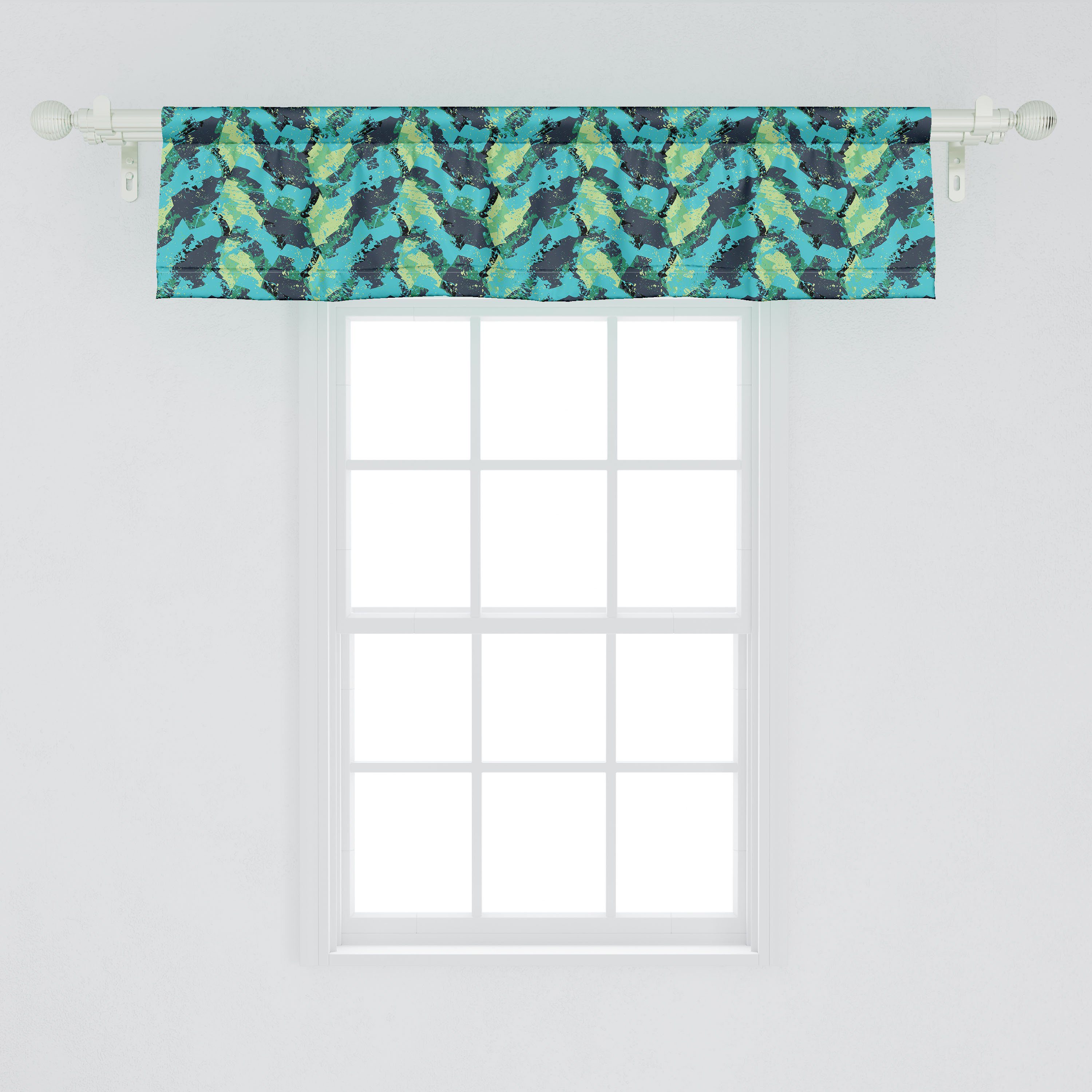 Panne Volant mit Grunge Scheibengardine Vorhang Auszugs-Wellen Abakuhaus, Dekor Küche für Microfaser, Schlafzimmer Stangentasche,