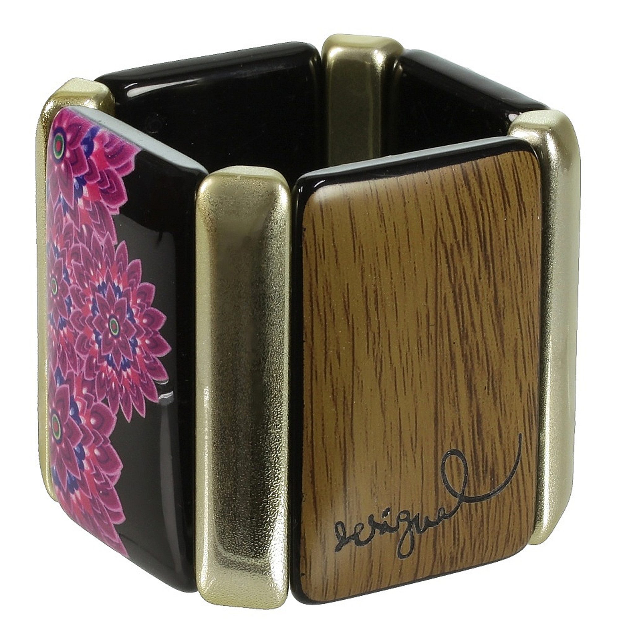 Desigual Armband Madera (1-tlg), Damen-Armband dehnbar flexibel Durchmesser Innen ca.6,5cm