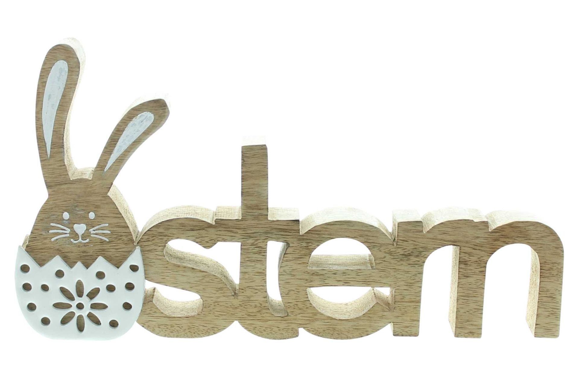 Home-trends24.de Deko-Schriftzug Ostern Schriftzug Holz Porzellan Ostern Deko Fenster 28 cm