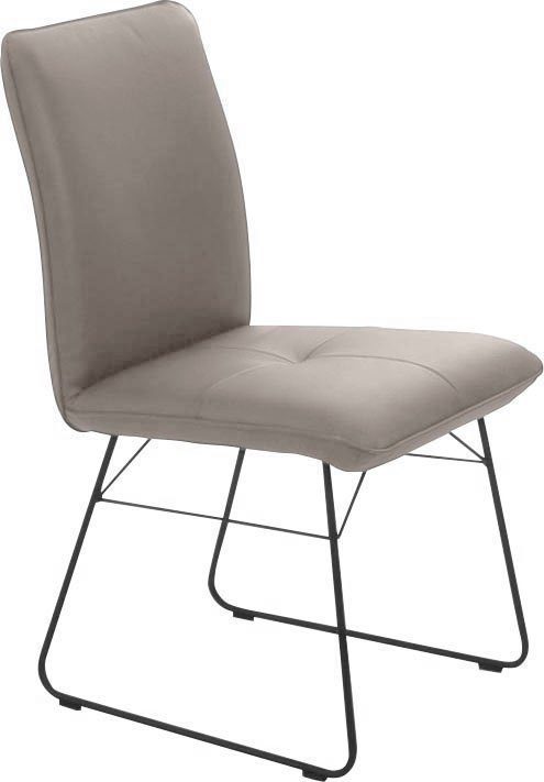 Kufenstuhl (1 Sitz Drahtgestell am in & schwarz, Griff Metall Rücken, stahl Komfort Steppung im K+W Wohnen St),