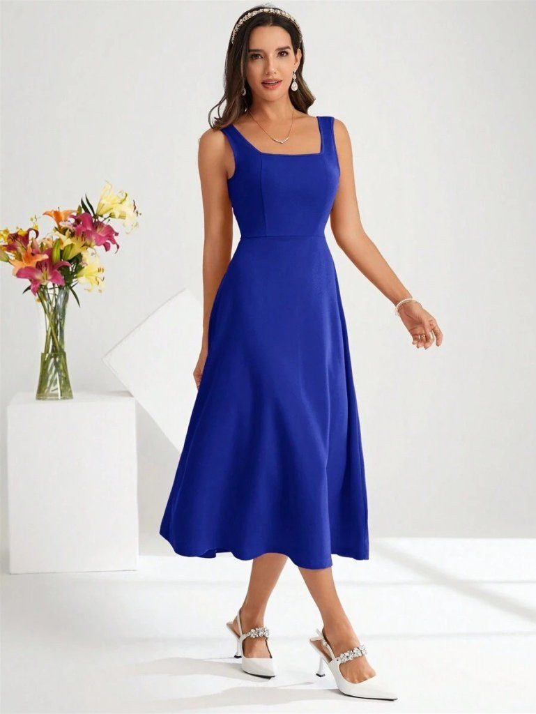 Moda Yakamoz Midikleid Damen Quadrat Hals günstig online kaufen