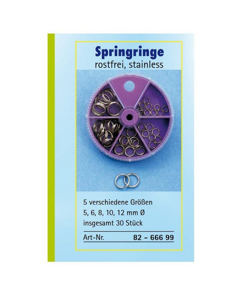 Thumbnail - Behr Sprengring Springring Sortiment 30 Sprengringe 5-12mm Drehdose 5 Gr Angelzubehör, (Spar-Set, 30-St), 5 verschiedene...