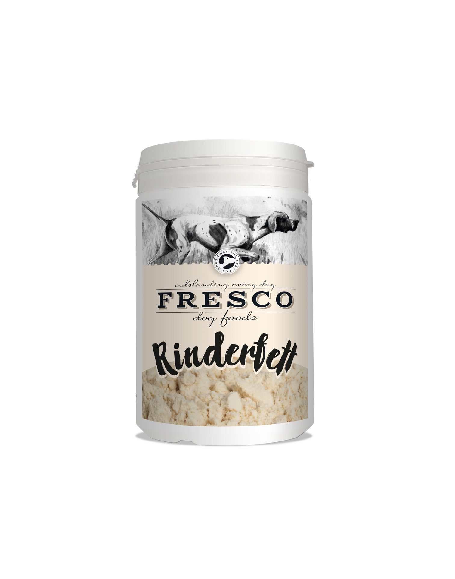 Fresco Dog Rinderfettpulver für Hunde 250g, BARF Hundefutter Zusatz vom Rind, BARF für: Hunde, Für magere und trächtige Hunde, Natürliche Energiequelle ohne Zucker