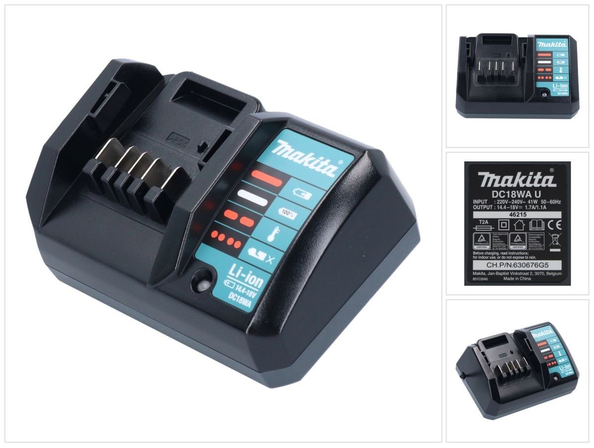Makita Ladegerät DC 18 WA 14,4 V - 18 V für Li-Ion Akkus G-Serie (195423-6 Schnelllade-Gerät