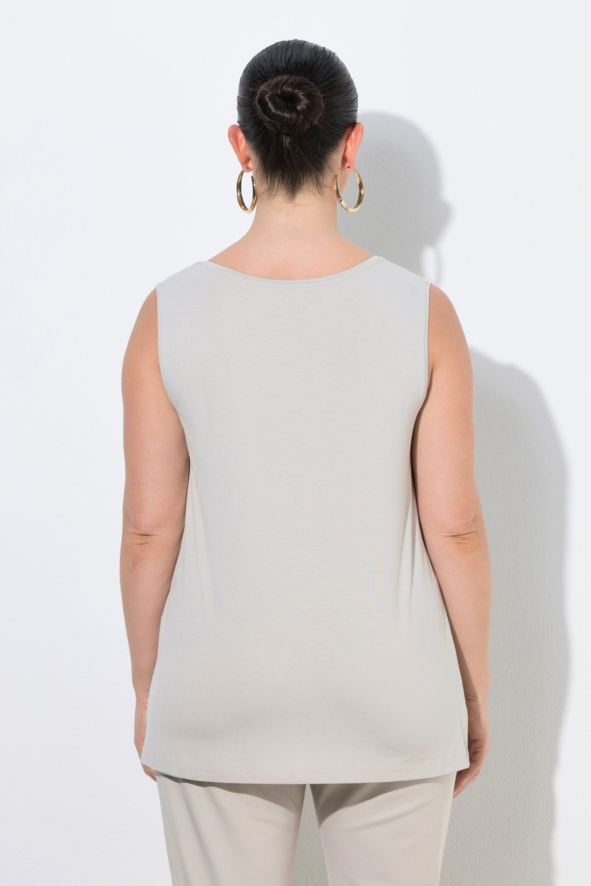 Ulla Popken Longtop Top Stretch Seitenschlitze Crêpe-Qualität