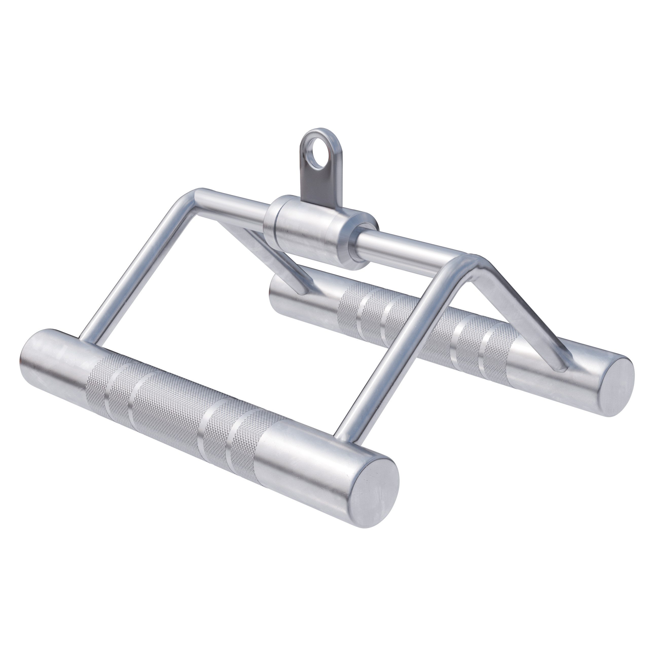 GORILLA SPORTS Langhantel Rudergriff, bis 200 kg Belastbar, gerändelt, aus Chrom, Parallelgriff, Trizepsseil Griffe - mit Drehgelenk, Kabelzuggriff, Seilzug Griff