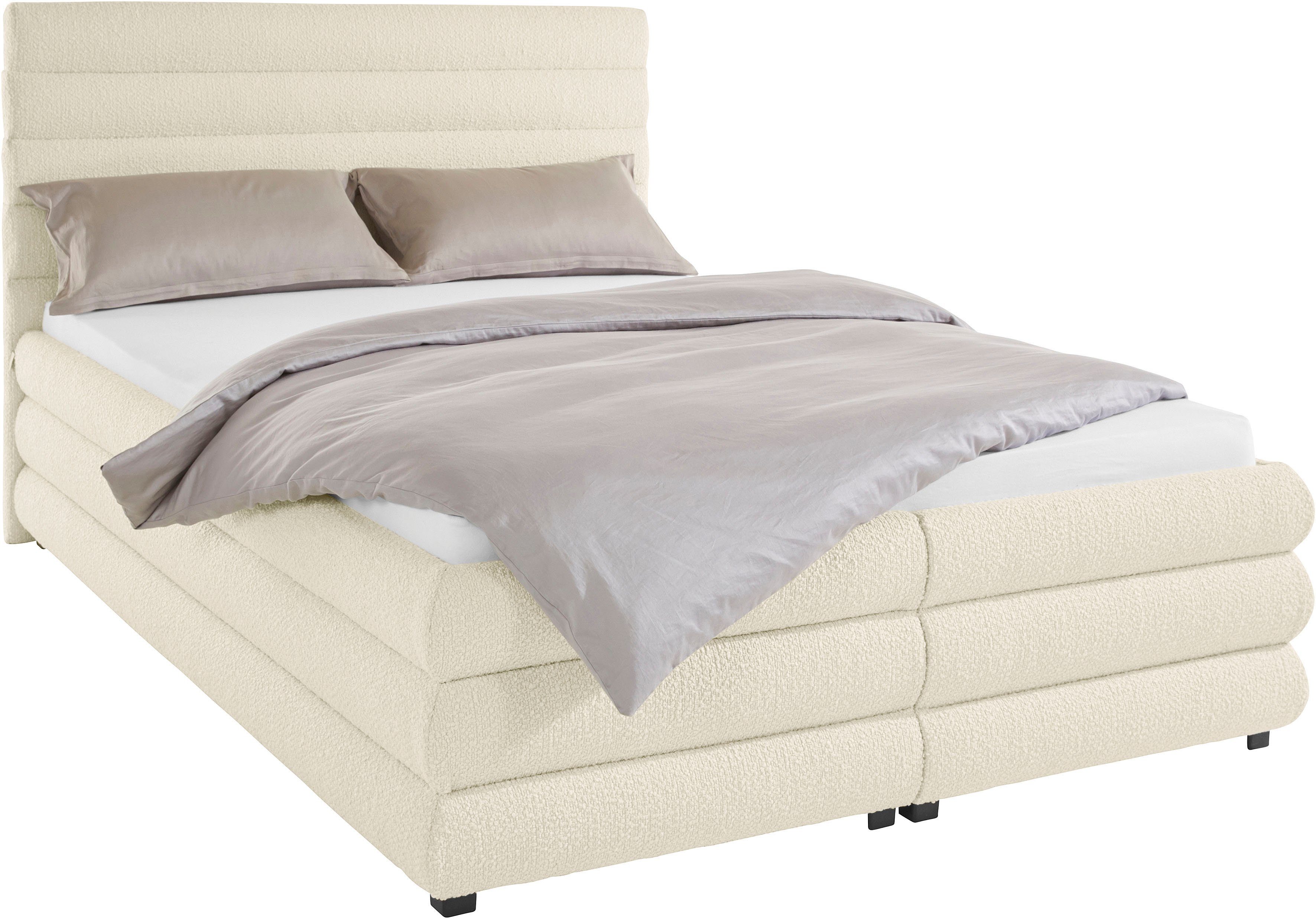 LeGer Home by Lena Gercke Polsterbett Maylis Bouclé, wahlweise mit und ohne Matratze und Lattenrost, auch in 200cm Breite