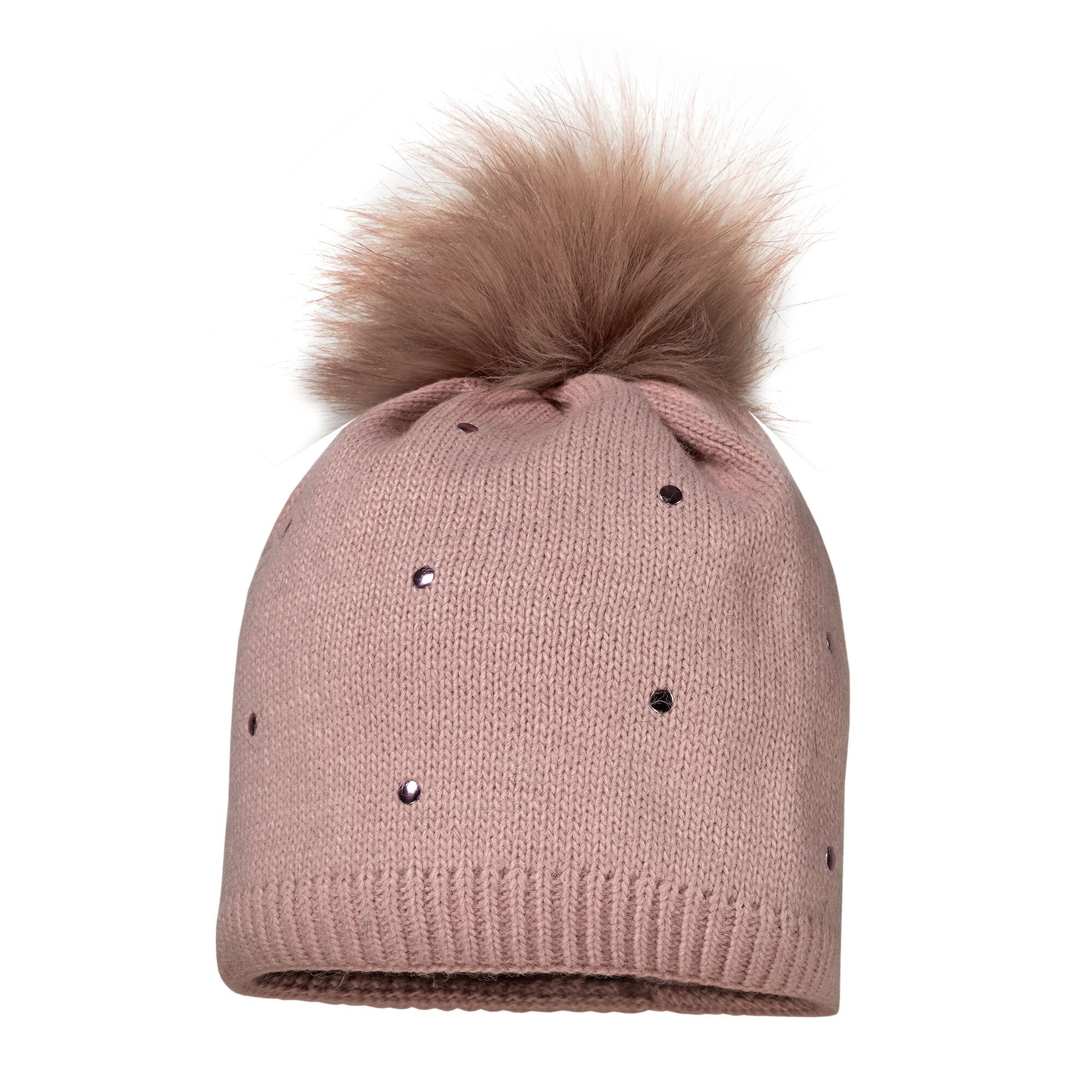 MAXIMO Strickmütze MINI GIRL-Mütze, Studs Kunstfellpompon, günstig online kaufen