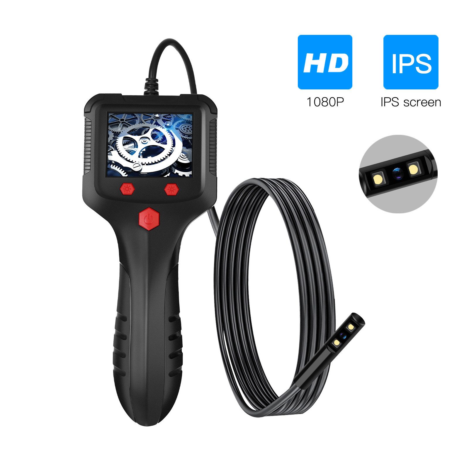 feinlux 2.4 Zoll 1080P HD Inspektionskamera Inspektionskamera (HD, 1080P HD Inspektionskamera, Endoskopkamera Mit Licht, IP67 Wasserdichtes)