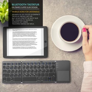 Aplic Wireless-Tastatur (faltbares Mini Bluetooth Keyboard mit Touchpad im Super Slim Design)