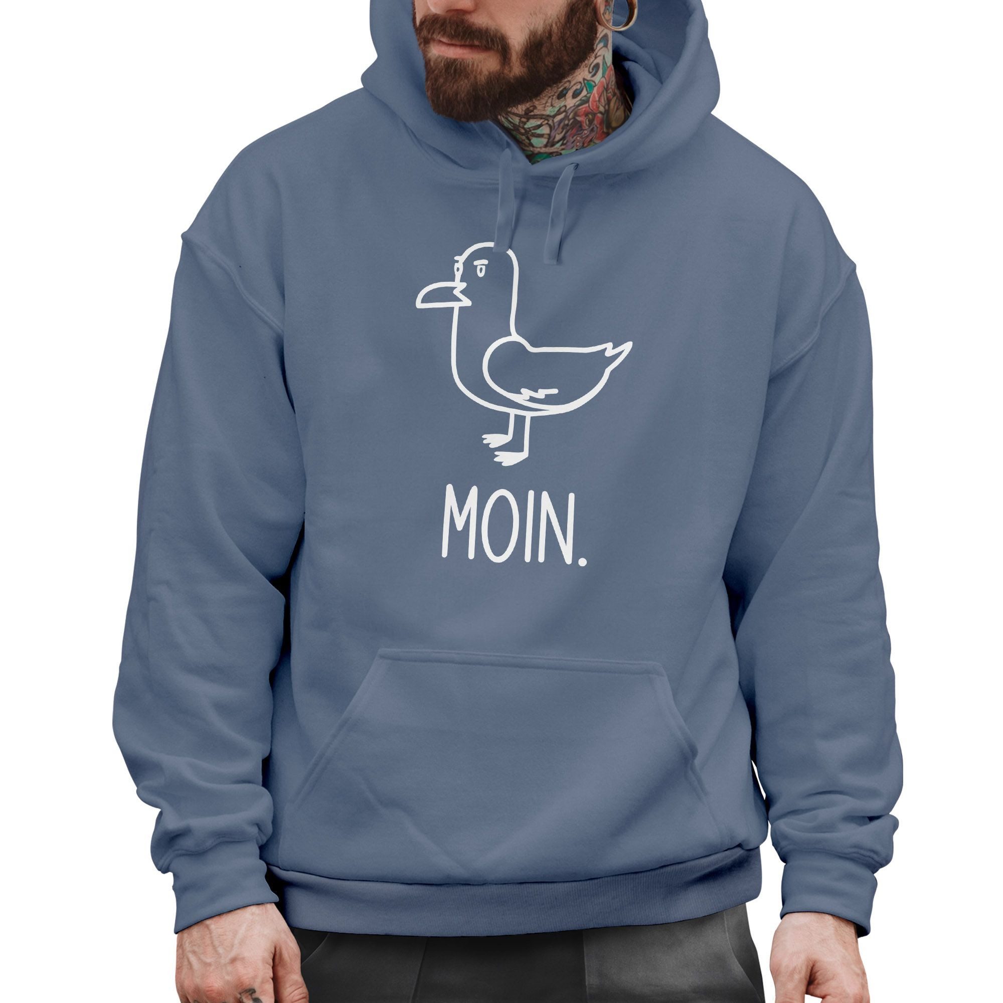 MoonWorks Hoodie Hoodie Herren Frontprint Moin Möwe Geschenk für Nordlichte günstig online kaufen