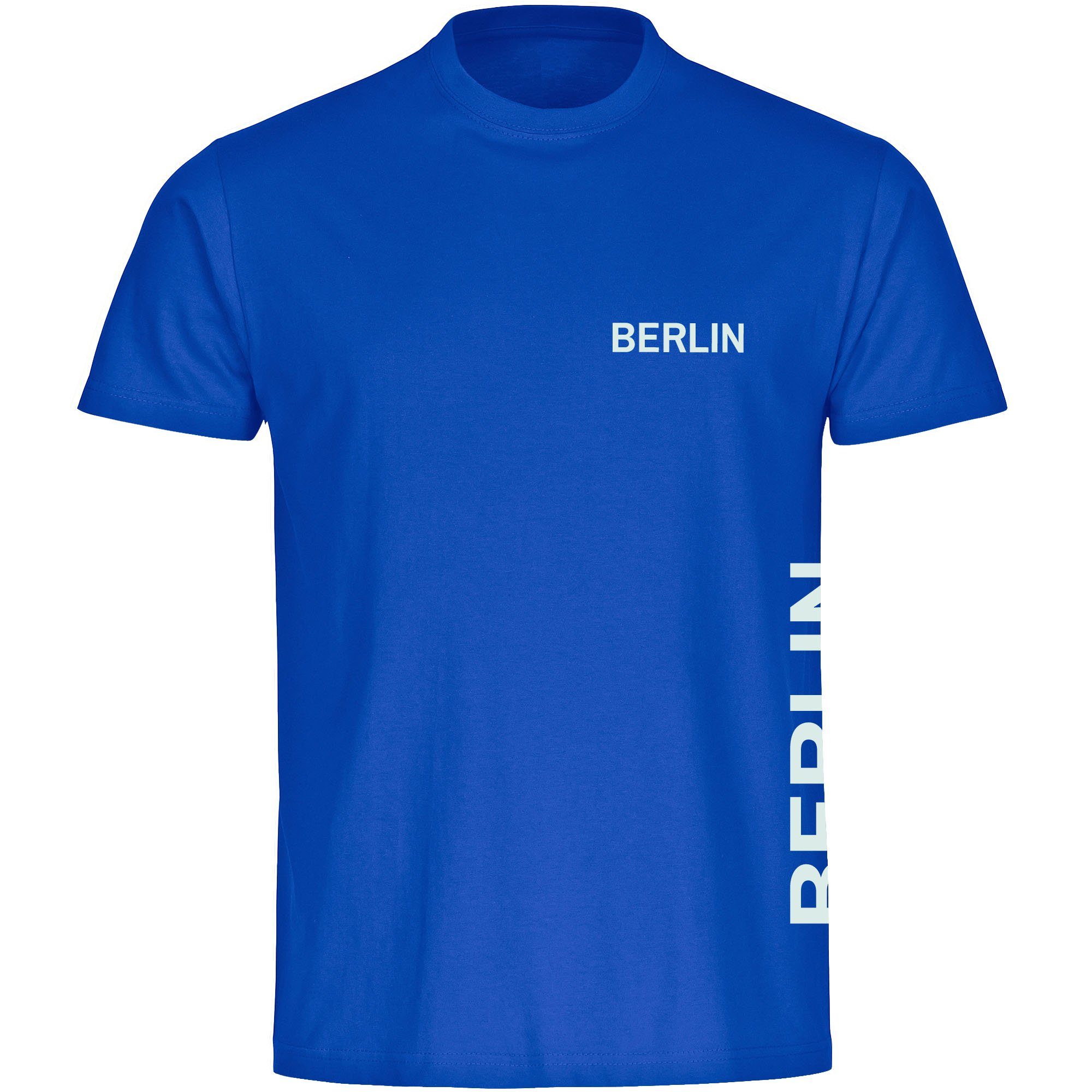 multifanshop T-Shirt Herren Berlin blau - Brust & Seite - Männer