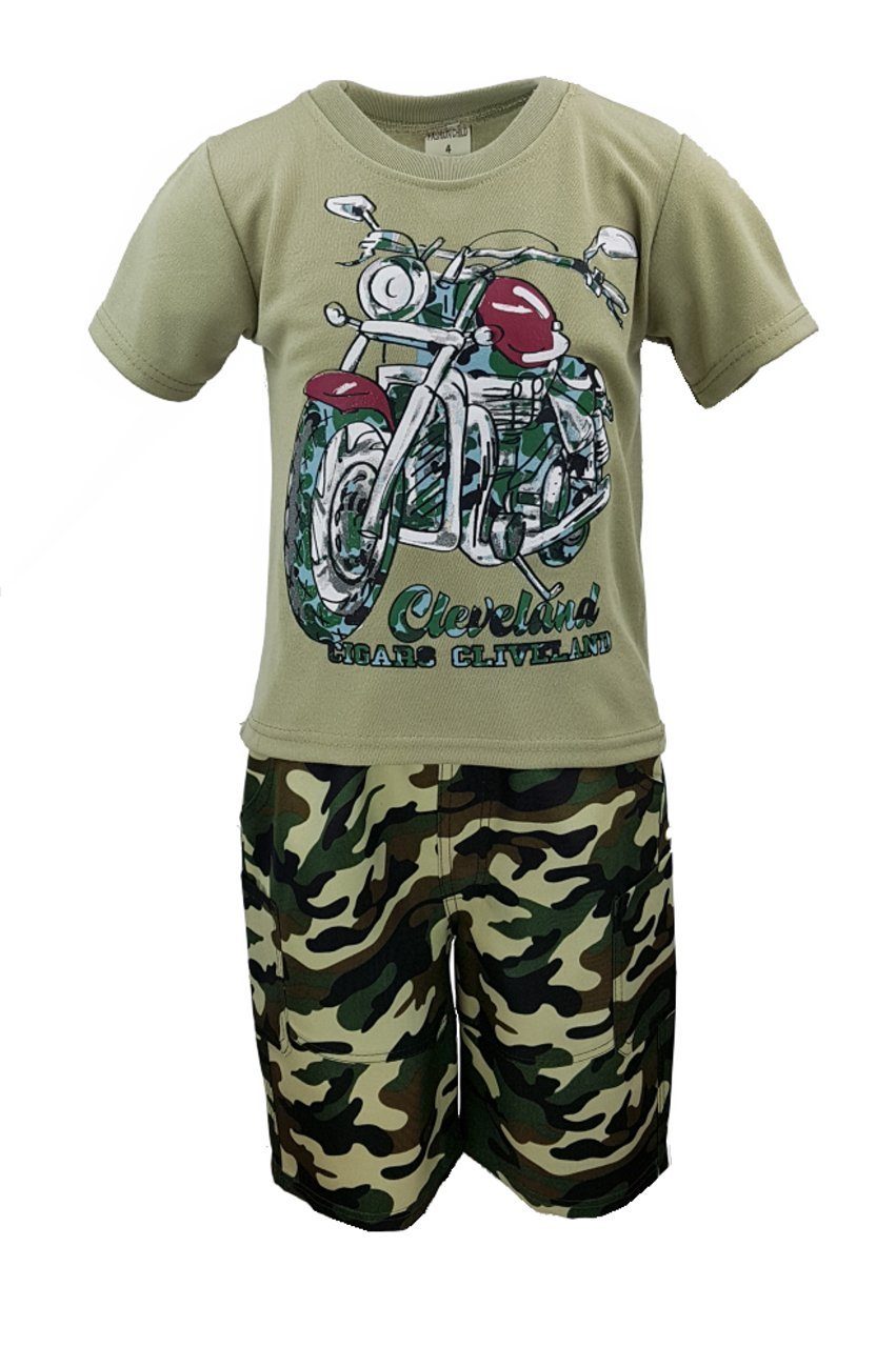 Shirt & Shorts Jungen Sport- & Freizeitset, Shirt + Hose in Camouflage js11