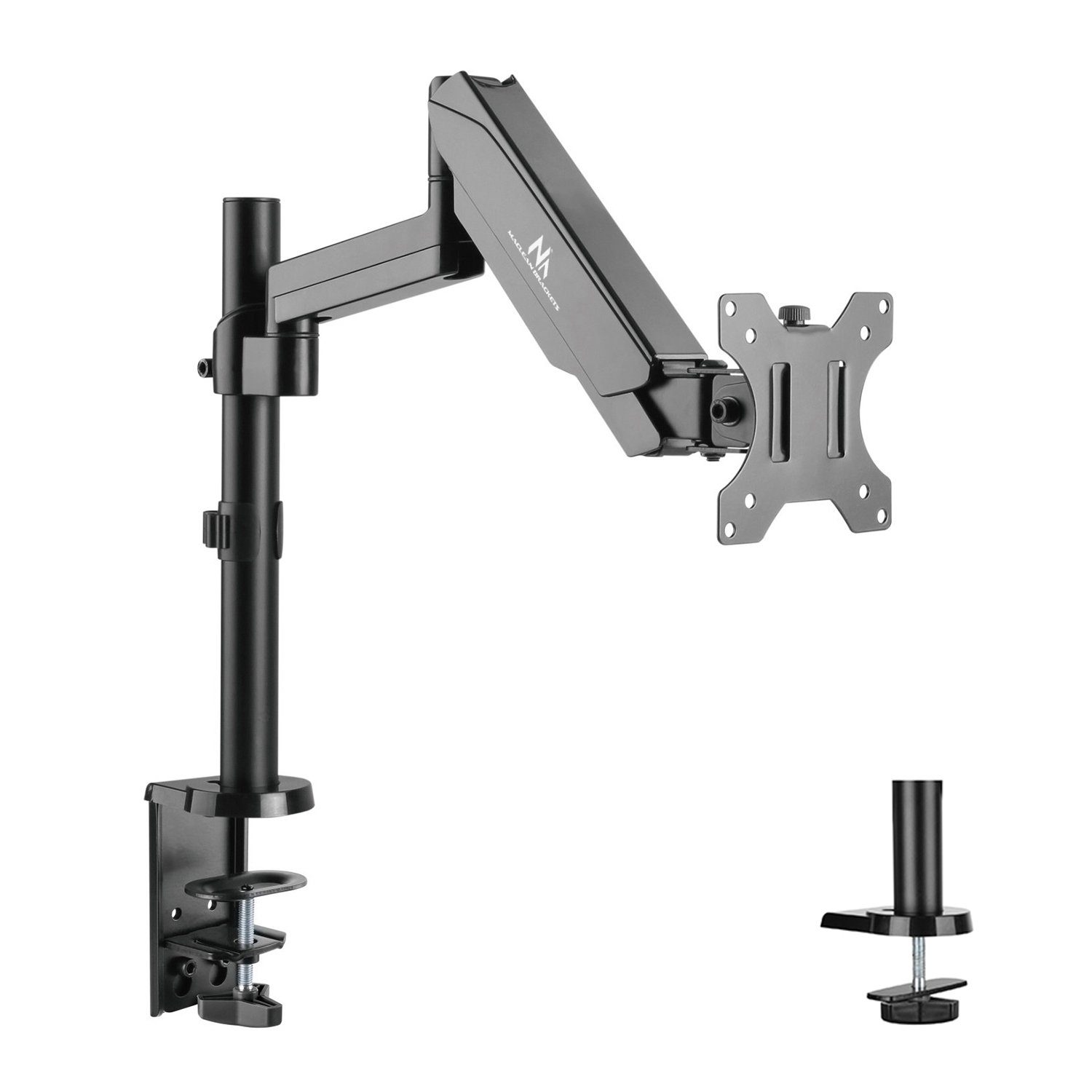 Maclean Monitor-Halterung MC-775 mit Gasfeder für 17–32 Zoll Monitore VESA 75x75 / 100x100, (bis 32 Zoll, Tischhalterung - neigbar & drehbar, bis 8 kg)