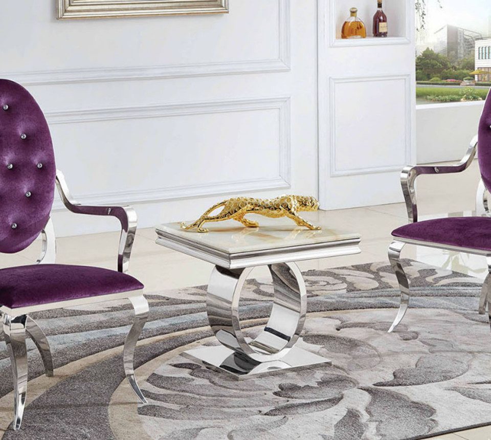 Xlmoebel Beistelltisch Moderner Couchtisch aus Edelstahl in Silber mit eleganter Optik (Packung, 1-St., Beistelltisch), Hergestellt in Europa