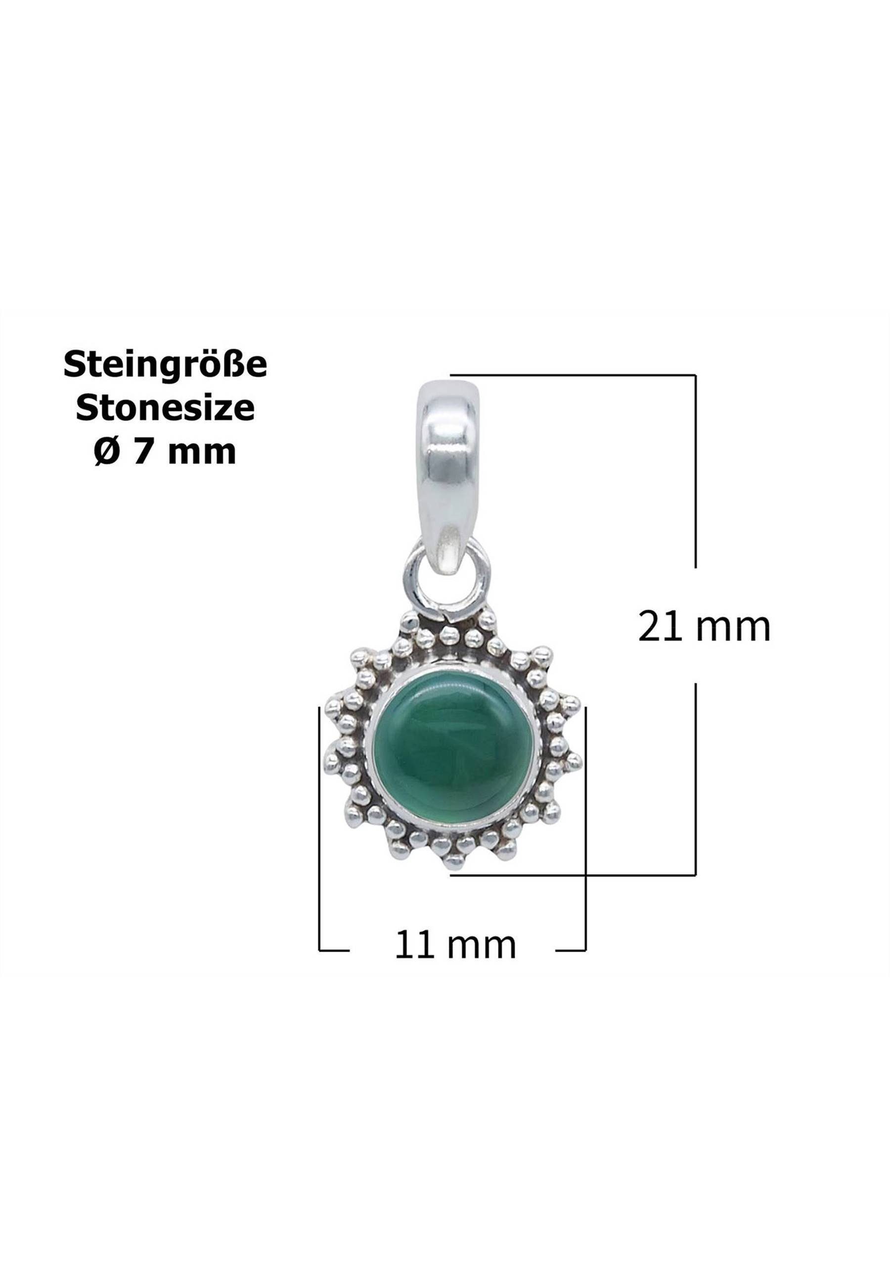 Anhänger Onyx Silbermitgrüner 925er mantraroma Kette mit