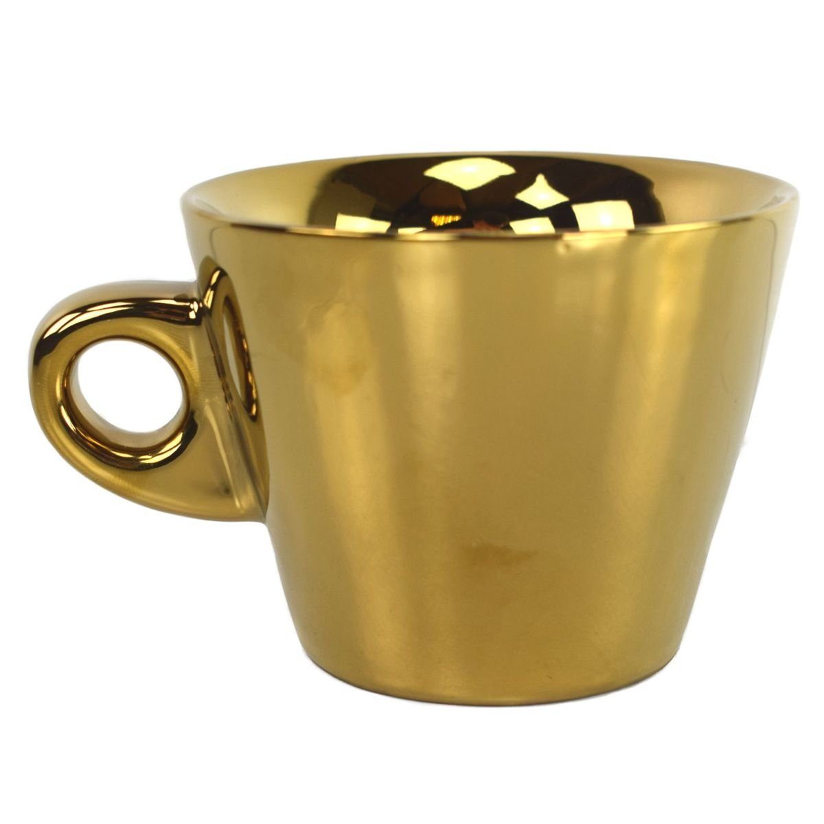 Tasse Kaffetasse ca. 200 ml in Silber oder Gold Tasse Dekotasse Teetasse, Keramik, lebensmittelecht