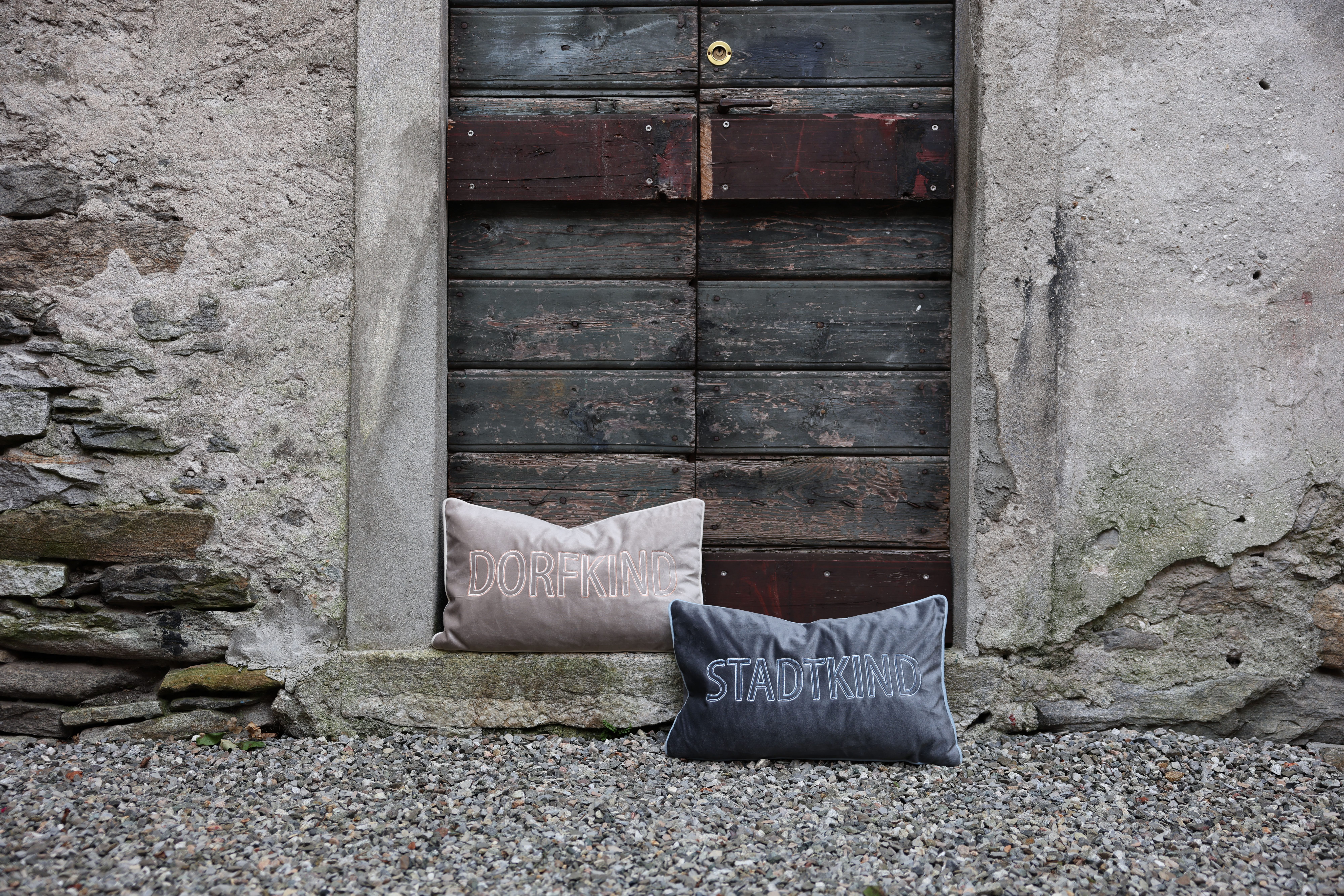 PAD Dekokissen LETTERS, farbige Keder, mit Schriftzug, verschiedene Größen