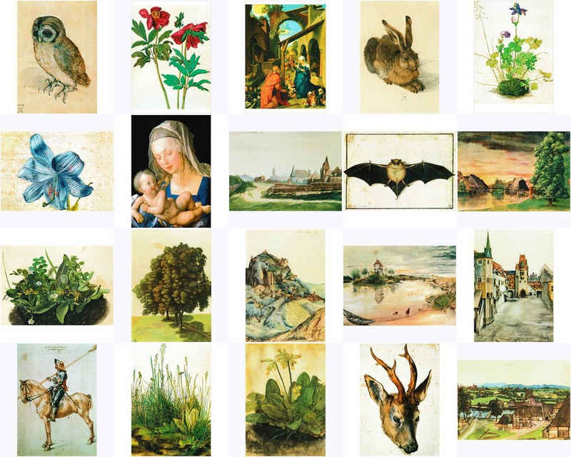 Postkarte Kunstkarten-Topseller-Set Albrecht Dürer