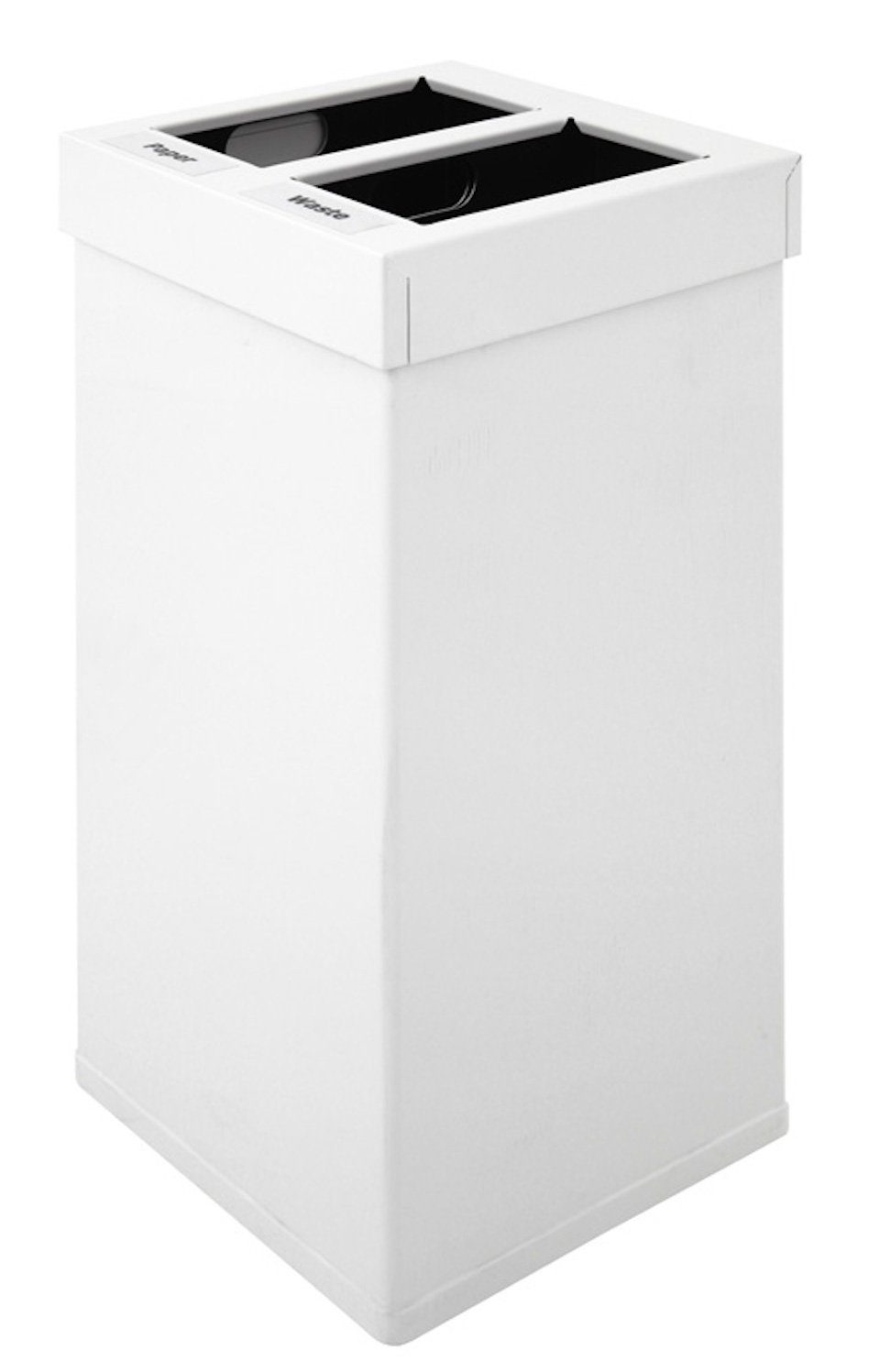 PROREGAL® Mülleimer Eckiger Abfallbehälter Haiti Mix, 2 Inneneimer, 2x25L, Edelstahl Weiß