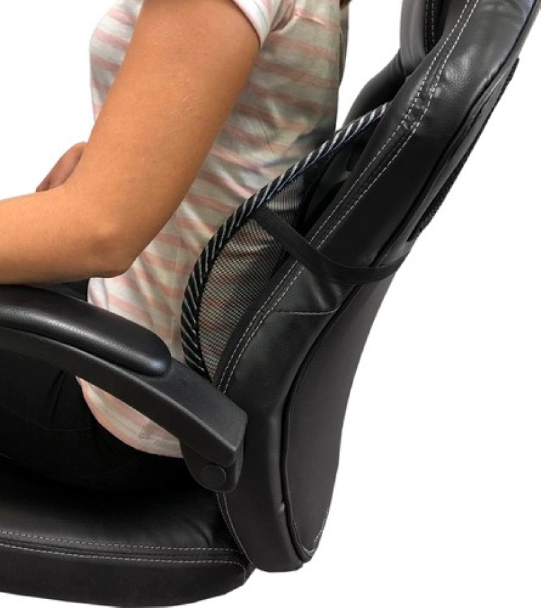 MT MALATEC Rückenkissen Lendenkissen Rückenlehne Büro Sessel Auto Stütze Rücken Lordosenstütze, Rückenstützkissen-Set, Rückenstüzkissen, Elastische, sichere Befestigung: Perfekter Halt ohne Verrutschen.