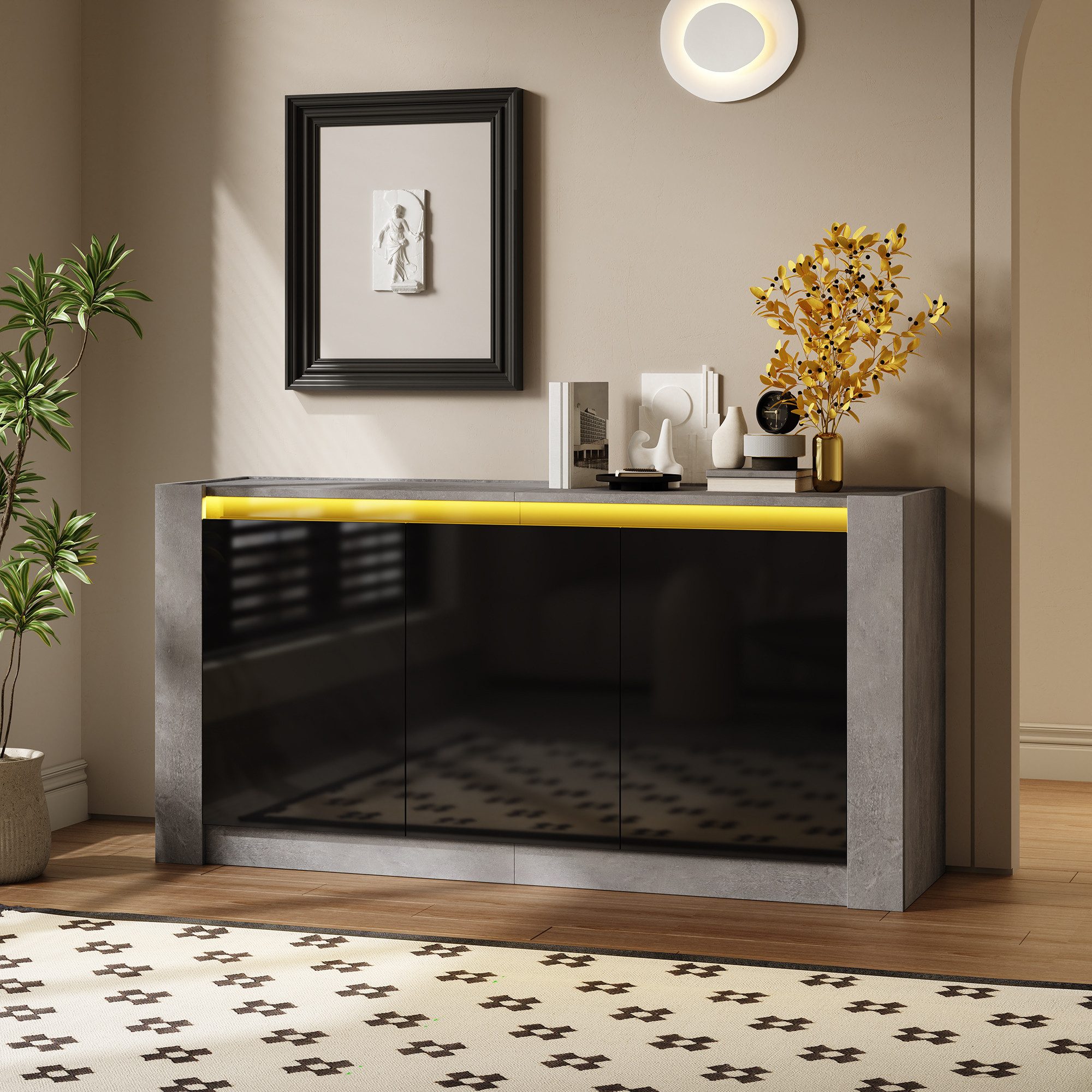 HAUSS SPOLE Sideboard Hochglanz, griffloses Design, günstig online kaufen