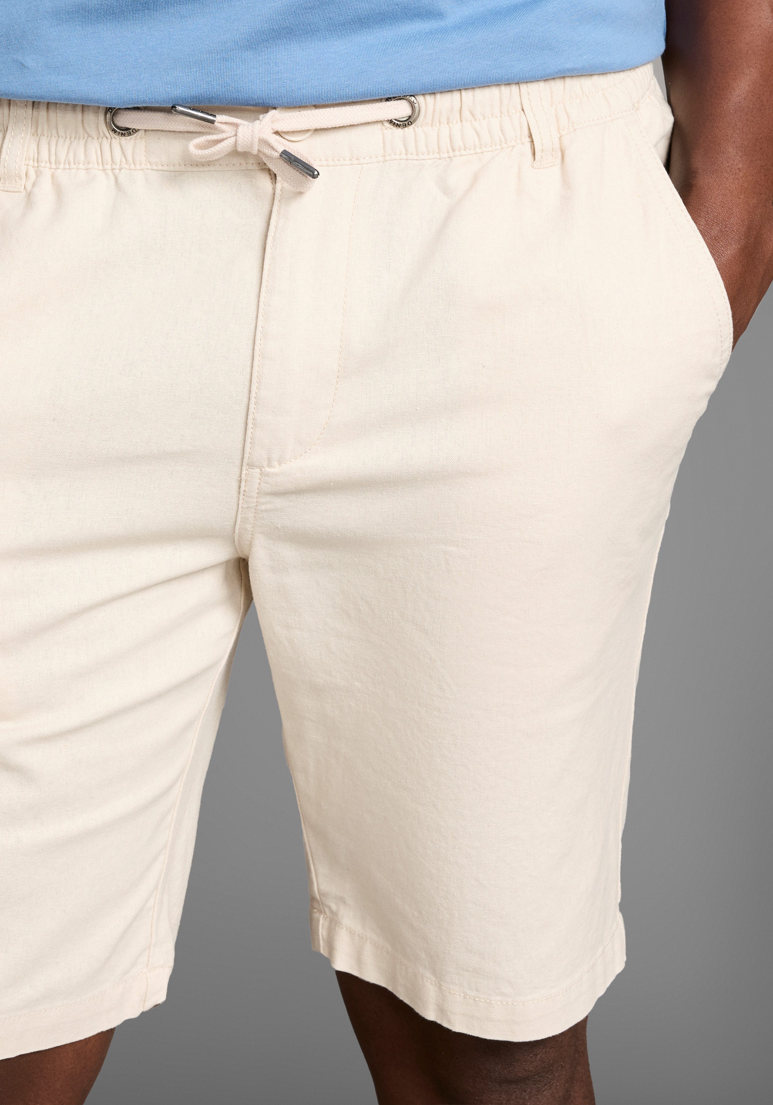 DELMAO Bermudas aus Leinen Lässige Bermudas
