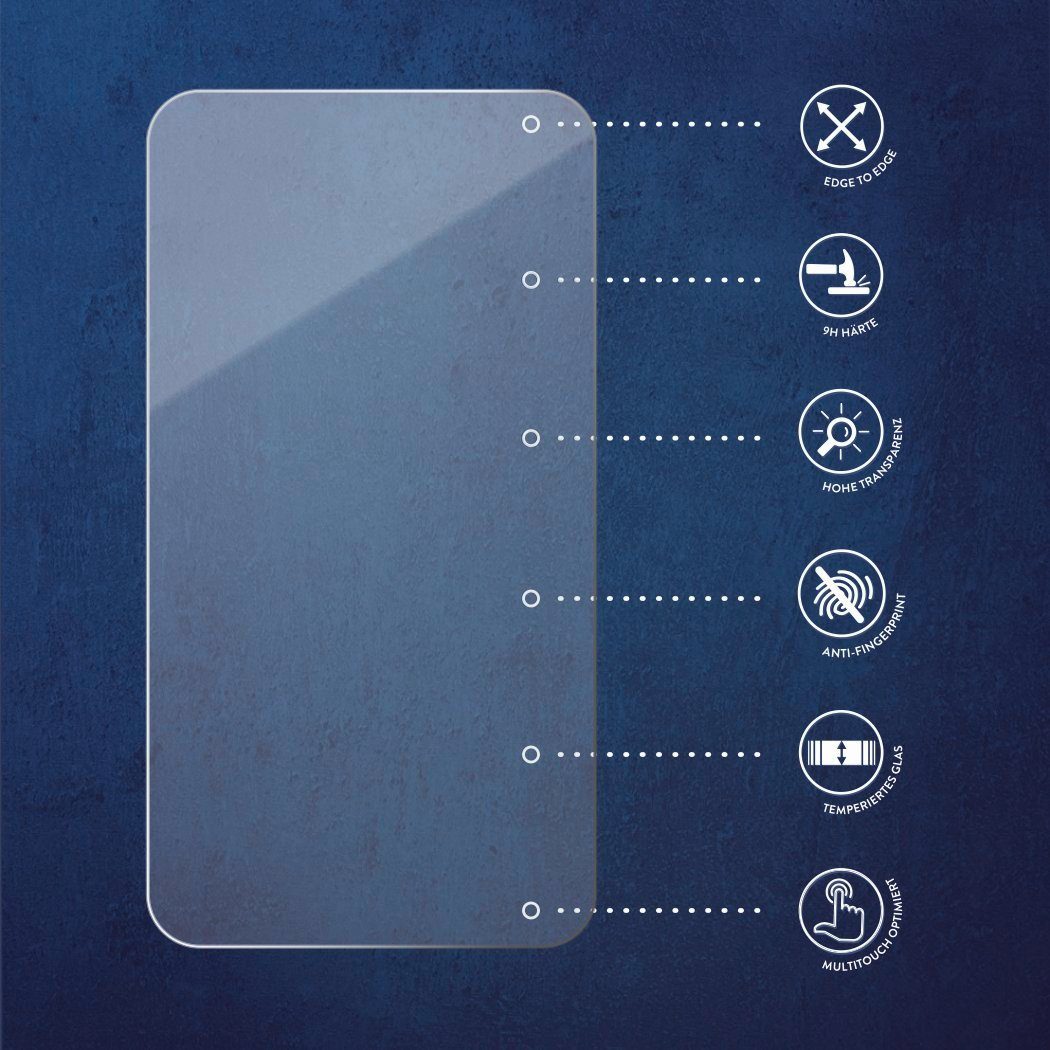 Savvies Displayschutzglas Xtreme Glass 2.5D Full Cover (schwarz) für Google Pixel 8, 2 Stück, Schutzglas klar