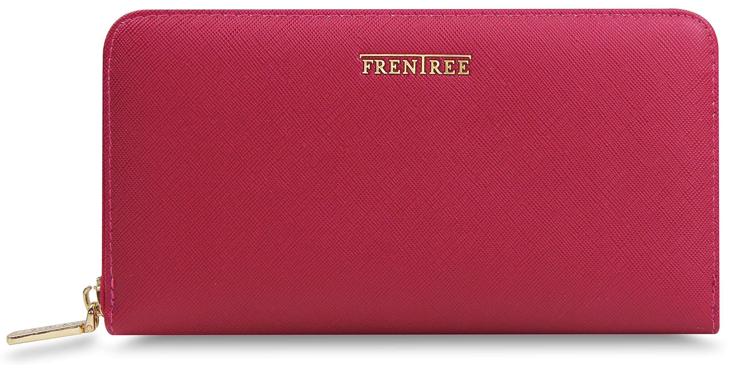 Frentree Geldbörse, Damen Portemonnaie mit RFID Schutz, Smartphonefach, inkl. Geschenkbox Pink