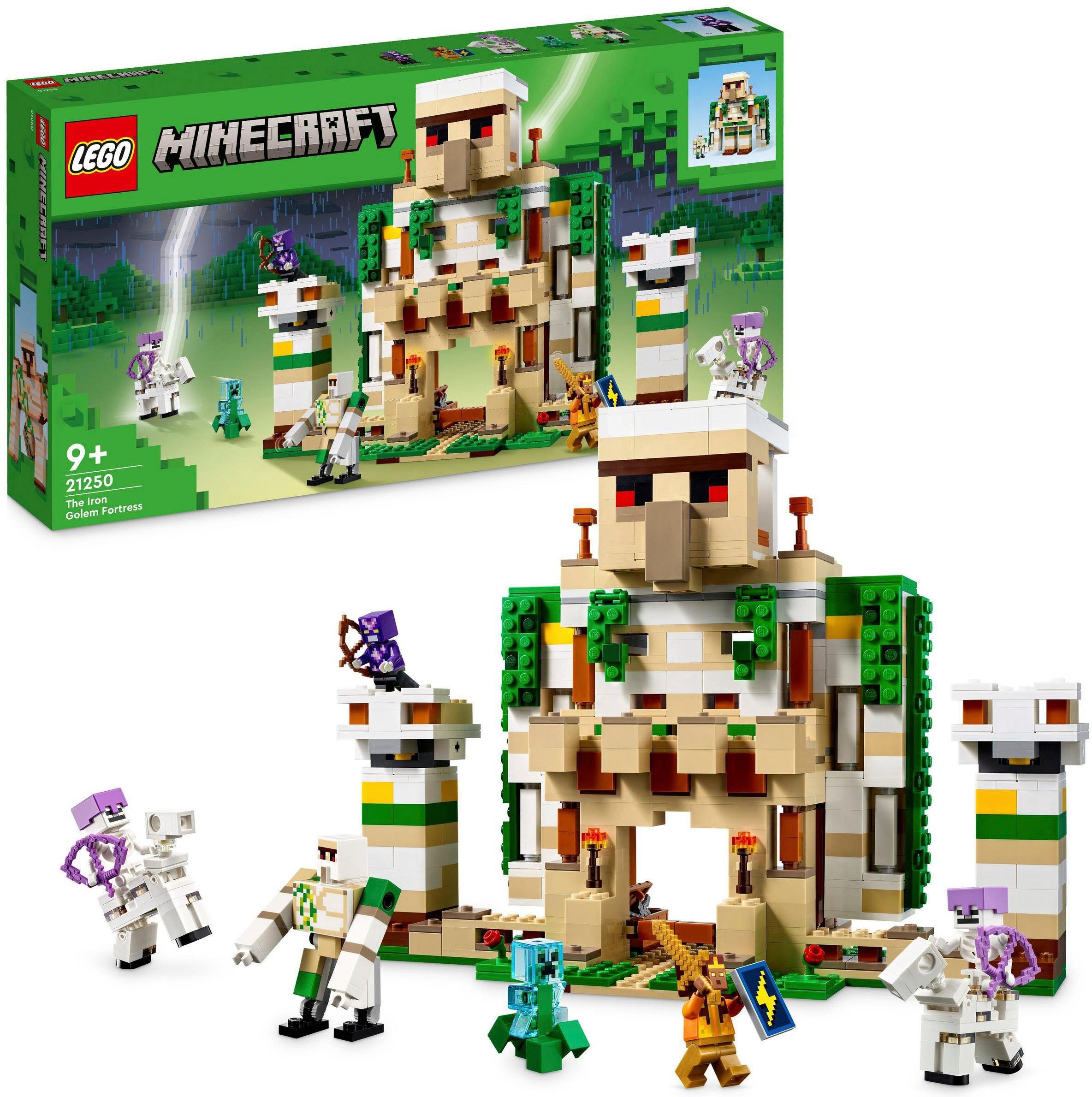 LEGO® Konstruktionsspielsteine Die Eisengolem-Festung (21250), LEGO® Minecraft, (868 St), Made in Europe