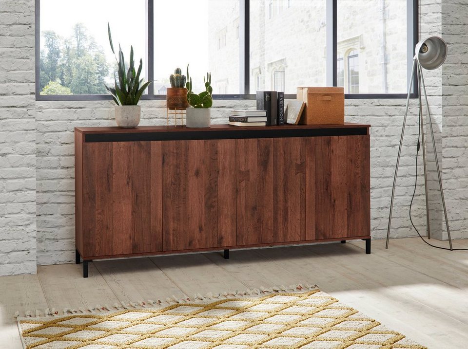 KITALY Sideboard »Genio Industrial«, Mit wendbare Blende