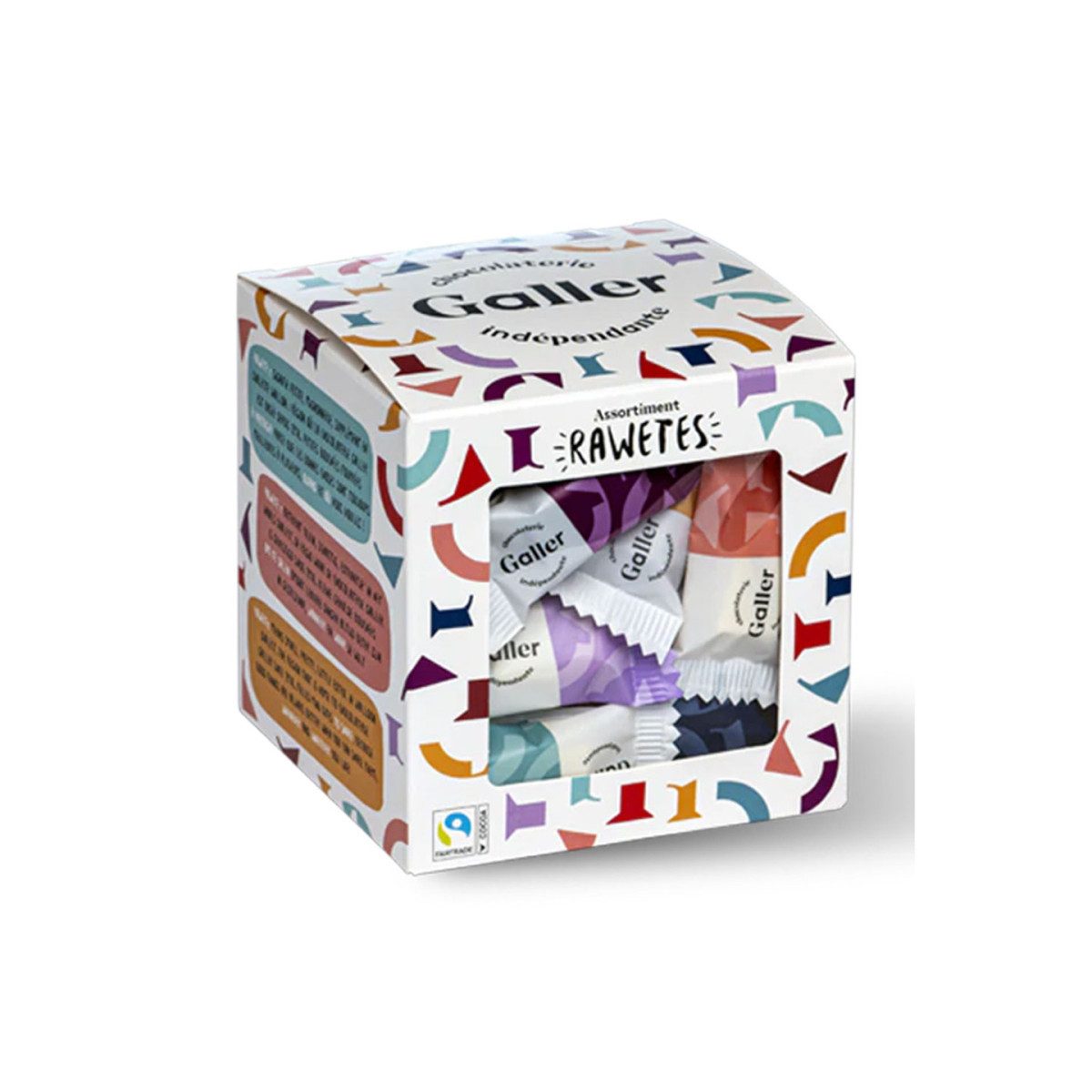 Galler Schokolade Schokoladenbonbon-Set Galler Rawetes Cube, 40 Stk. (200 g)
