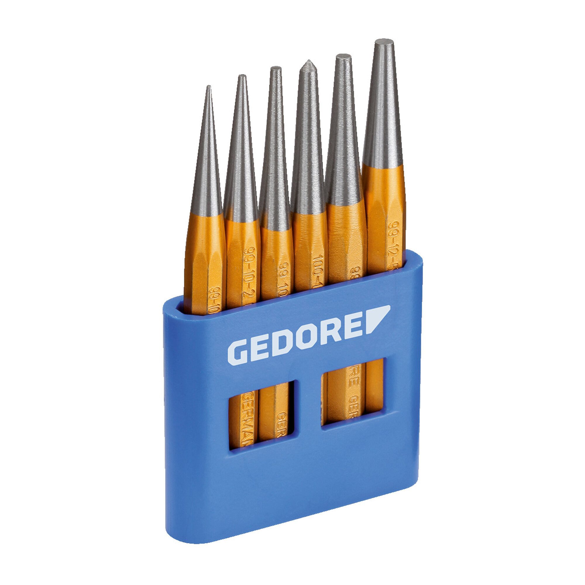 Gedore Vertreiber Gedore Durchtreiber-Satz, 6-teilig, Splinttreiber-Set im PVC-Halter, g