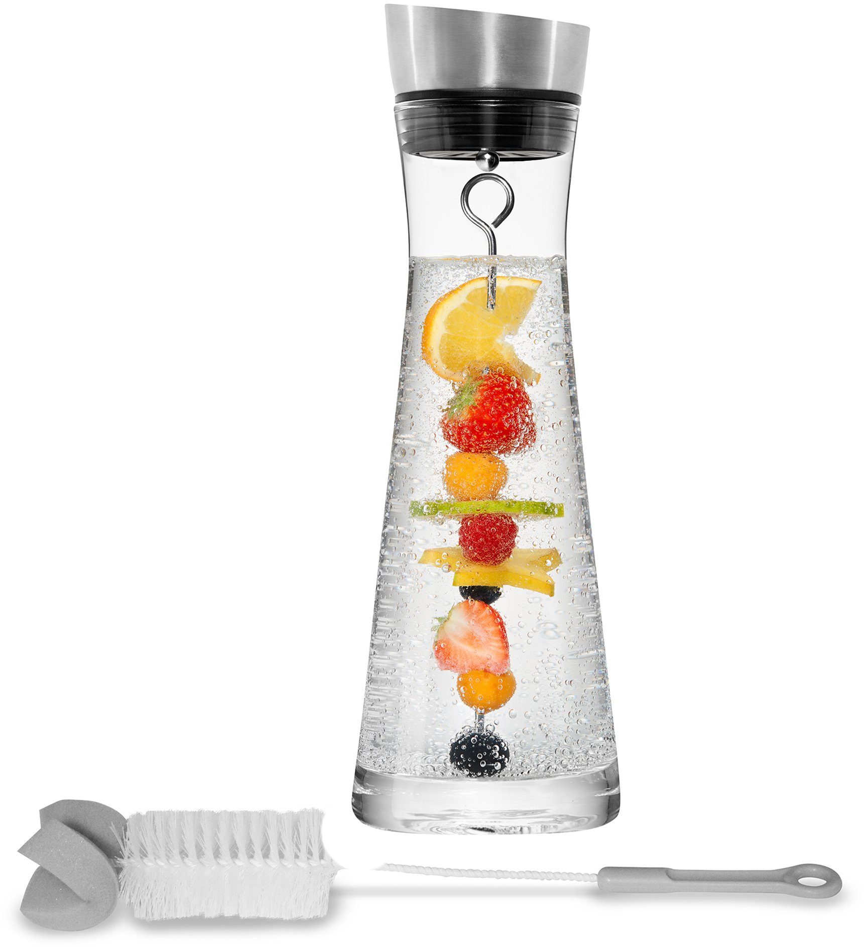 STONELINE Wasserkaraffe, mit Fruchtspieß und Reinigungsbürste, 1 Liter