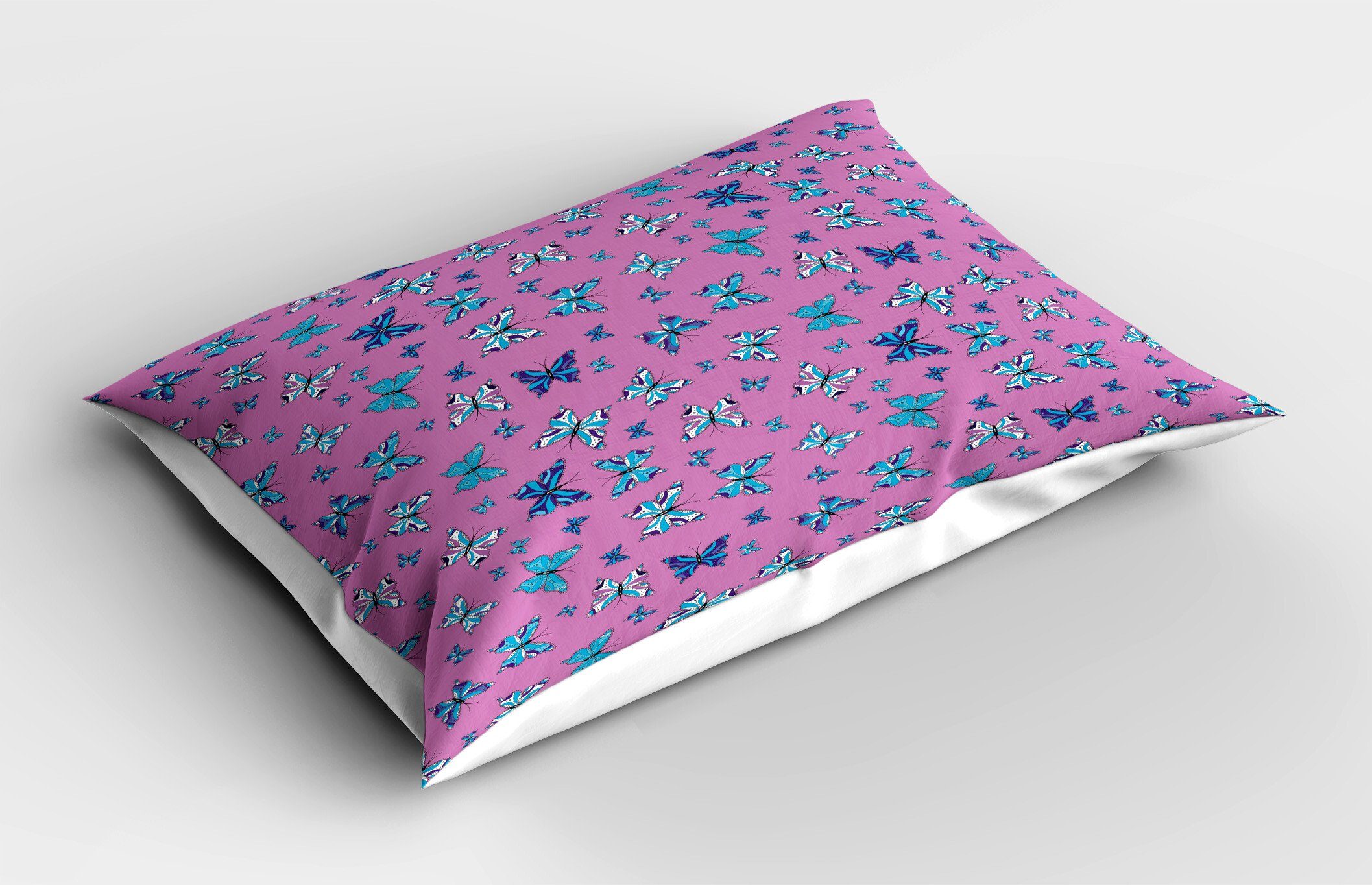 Kissenbezüge Schmetterlinge (1 Size Standard Gedruckter Dekorativer Und Kissenbezug, King Abakuhaus Stück), Blau Pink