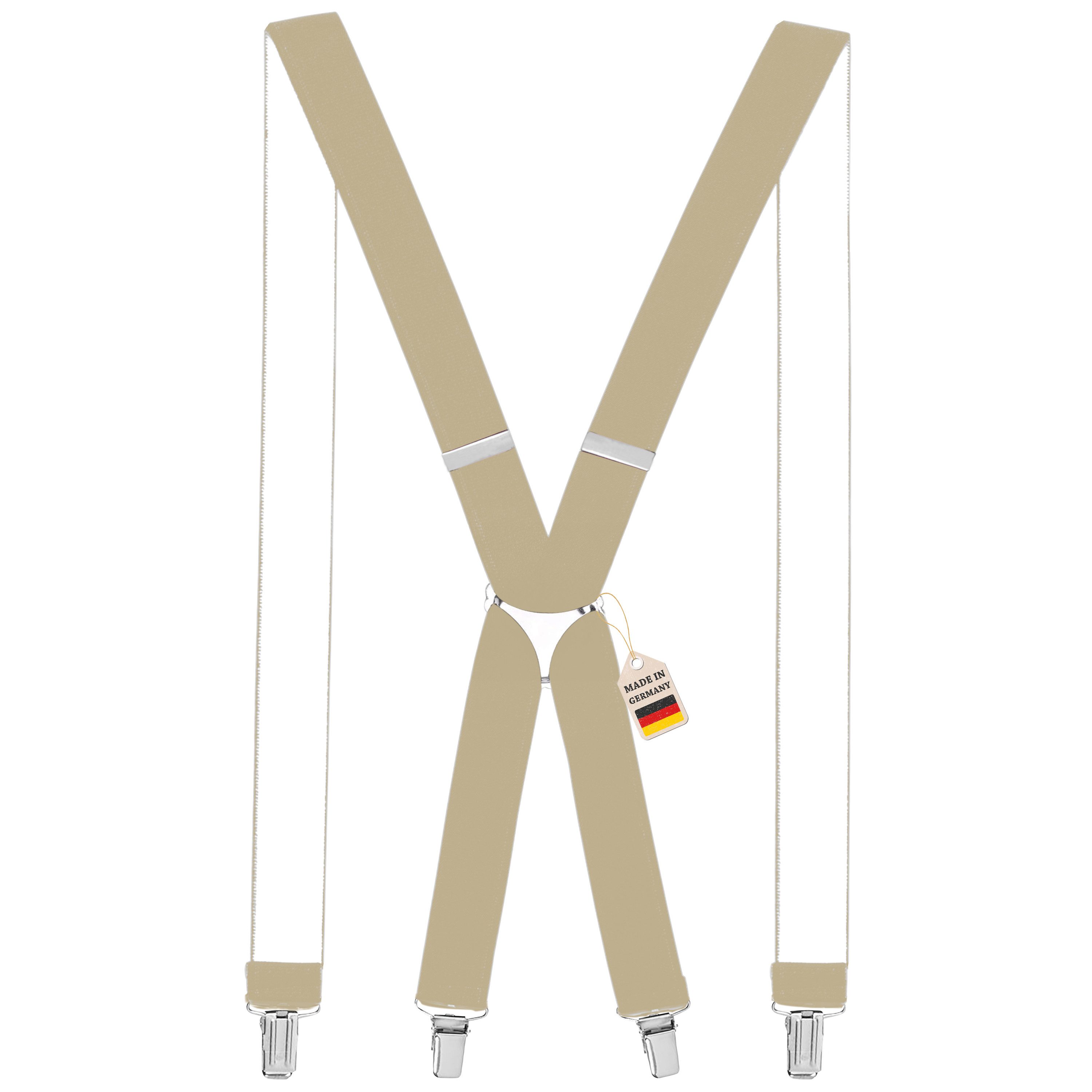 ZUKUNFTSENKEL Hosenträger 4 Robuste Clips, Hosenhalter Elastisch Flexibel (H-Form) X-Form Arbeitshosenträger