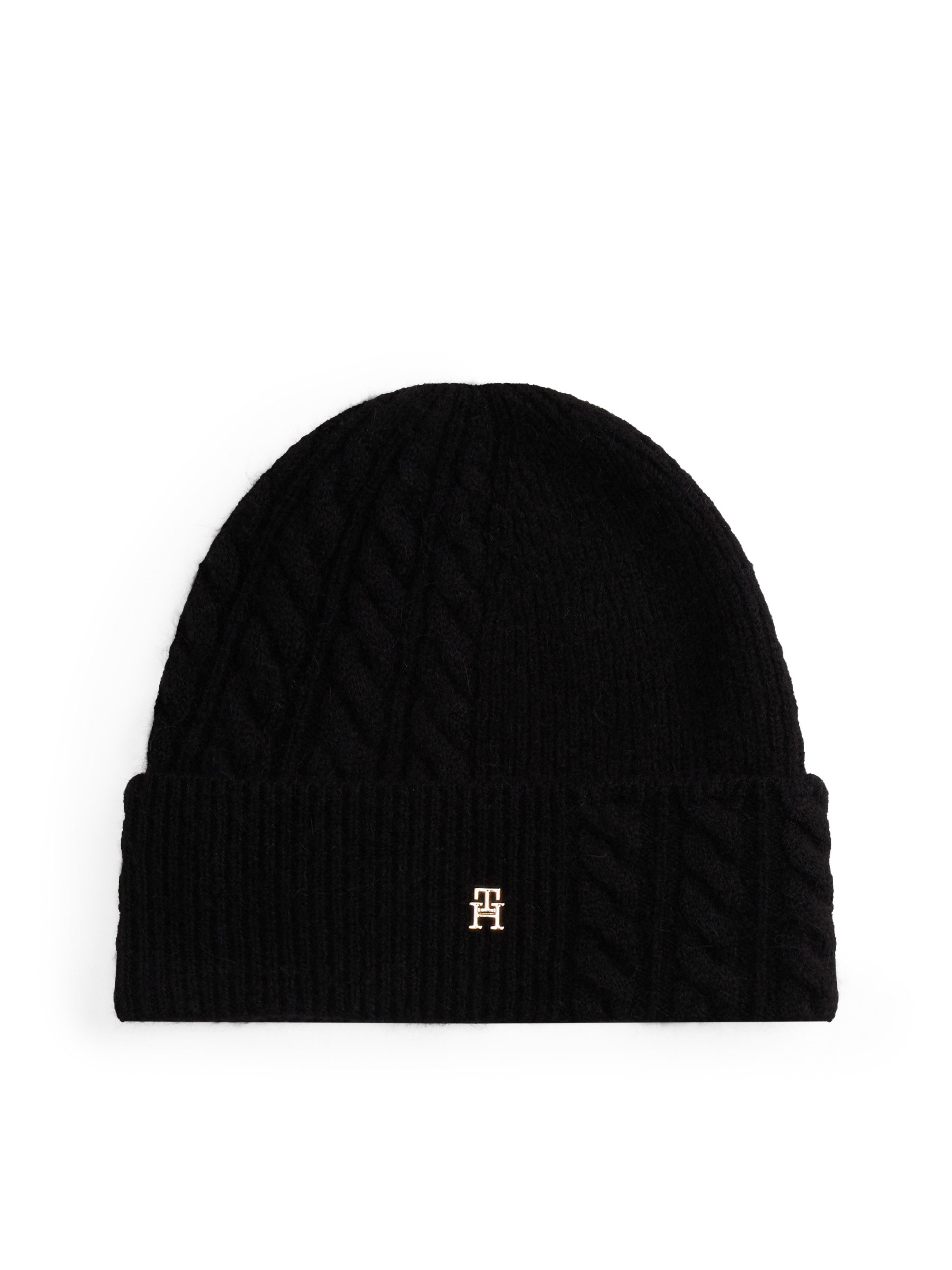 Tommy Hilfiger Beanie TH ELEVATED CHIC FLUFFY flauschig, mit Wolle, ca. 25x21 cm