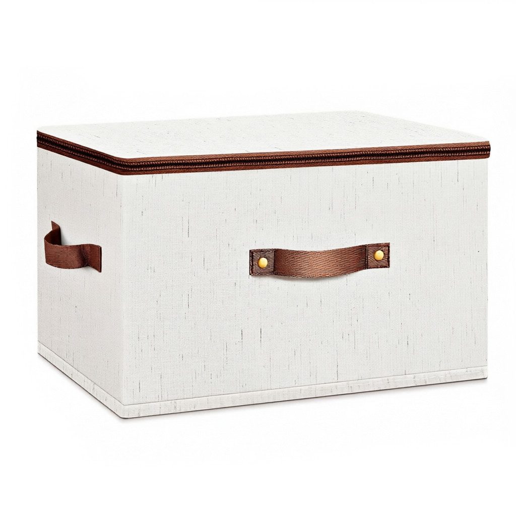 Zyronn Aufbewahrungsbox Aufbewahrungsbox mit Reißverschluss, Aufbewahrungsbox mit Deckel, große Baumwoll-Leinen-Aufbewahrungsbox