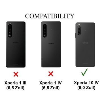 CoverKingz Handyhülle Hülle für Sony Xperia 10 IV Handyhülle Silikon Case Cover Bumper 15,24 cm (6,00 Zoll), Handyhülle Bumper Silikoncover Softcase Carbonfarben