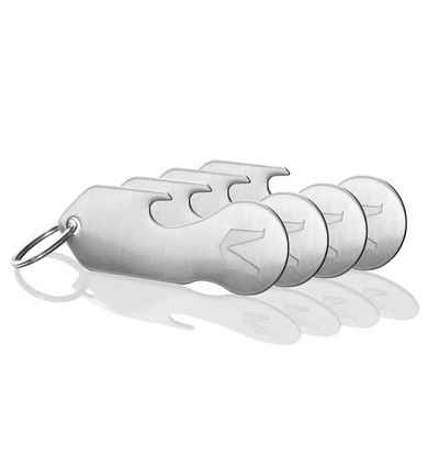 MAGATI Schlüsselanhänger Multitool (4-tlg), Schlüsselfinder, Flaschenöffner, Einkaufswagenlöser, Schlüsselanhänger