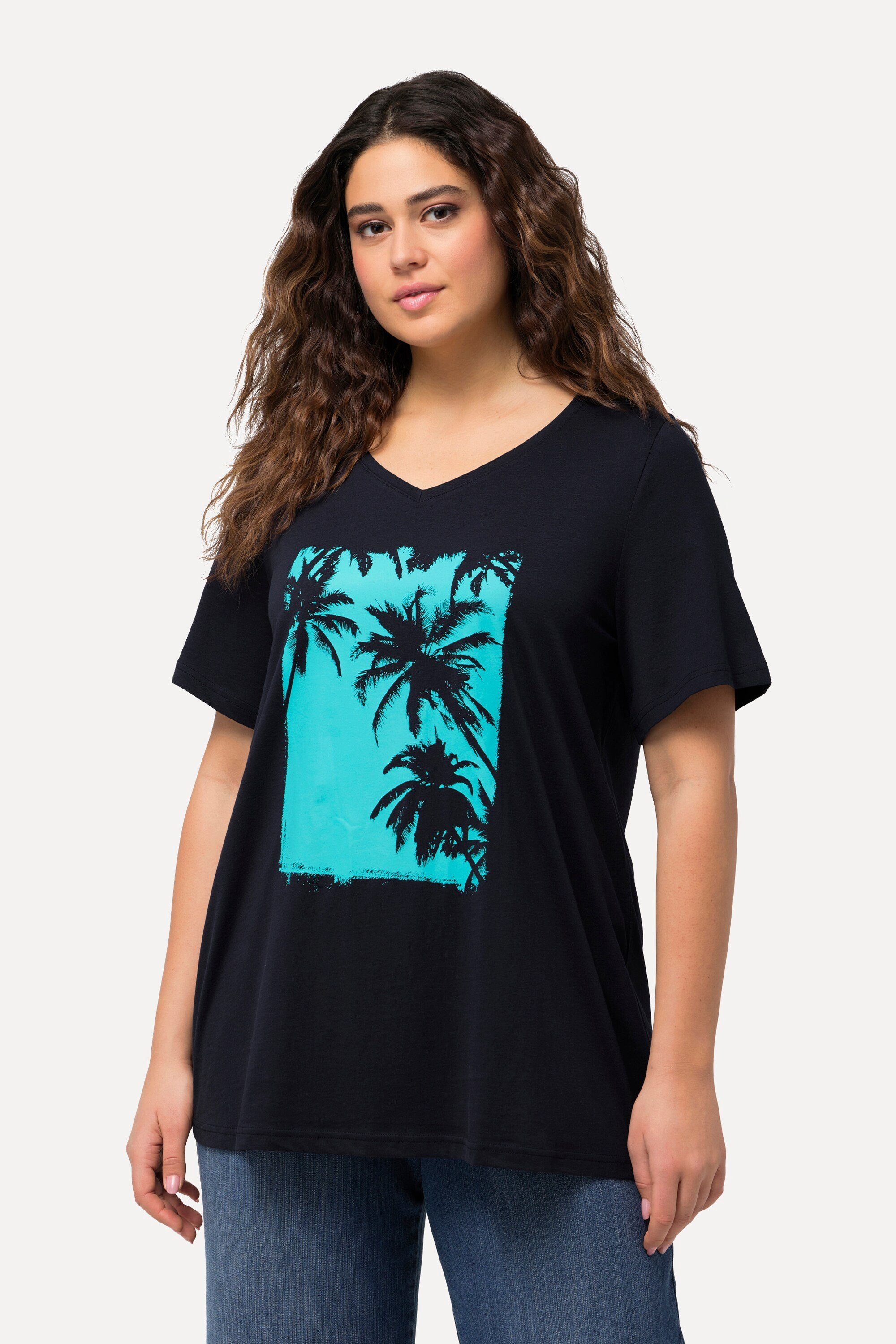Ulla Popken T-Shirt T-Shirt Palme A-Linie günstig online kaufen
