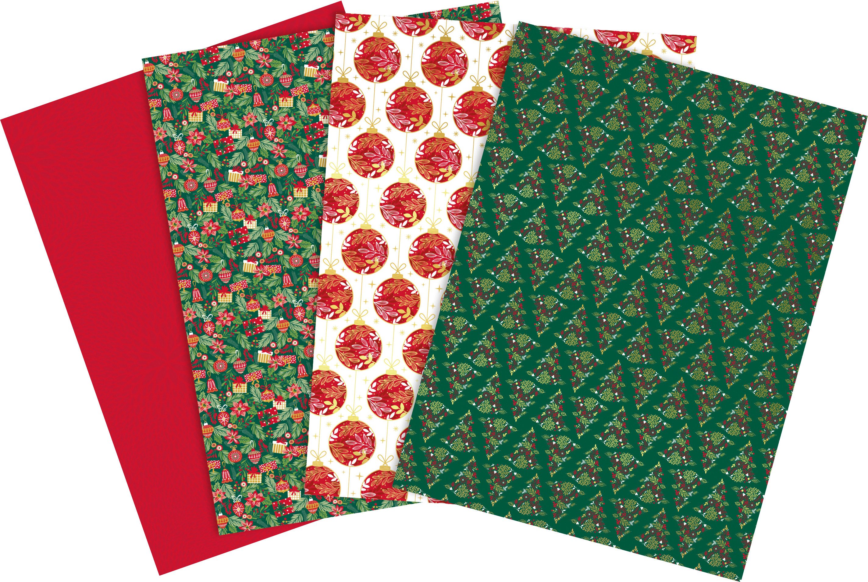 décopatch Motivpapier Weihnachten Classic, 4er-Set, 30 x 40 cm