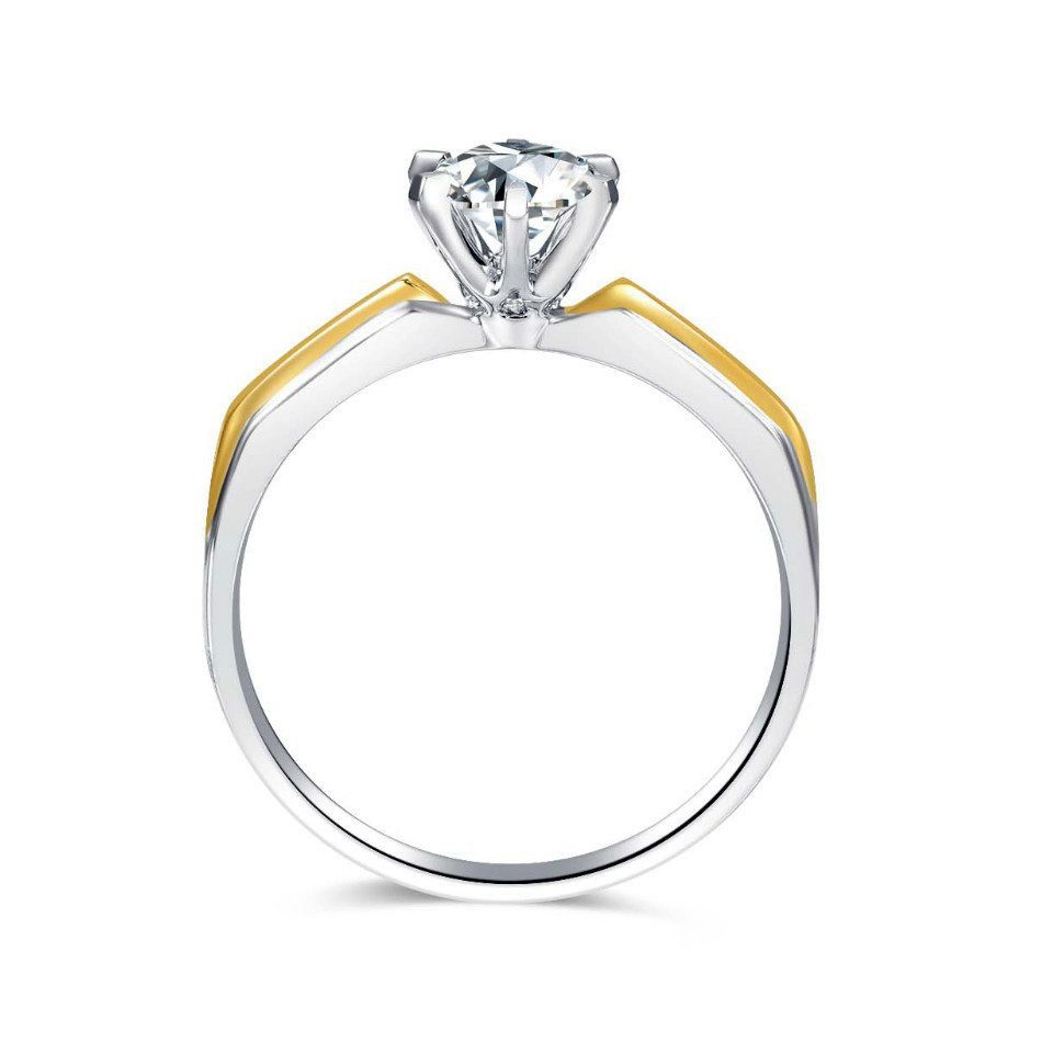 Sternvoll Verlobungsring Diamantring Goldring, IGI-zertifiziert, Handgefertigt, Solitär, 18K Massivgold