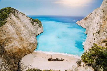 A.S. Création Leinwandbild Greek Bay, (1 St), Strand Meer Bucht Keilrahmen Sommer